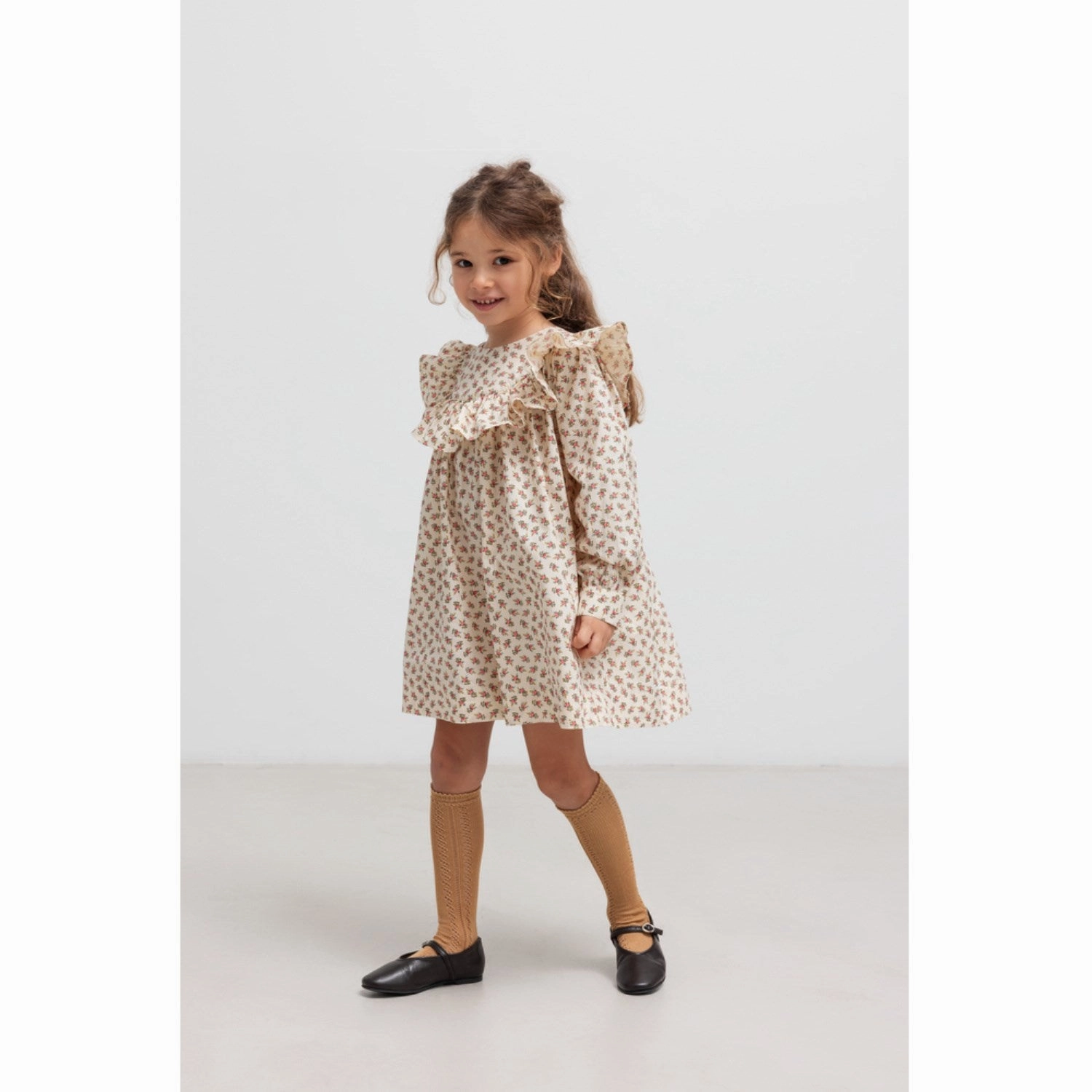 Party Perfect Fashion Forward MarMar Poplin Japanese Flower Drine LS Dress