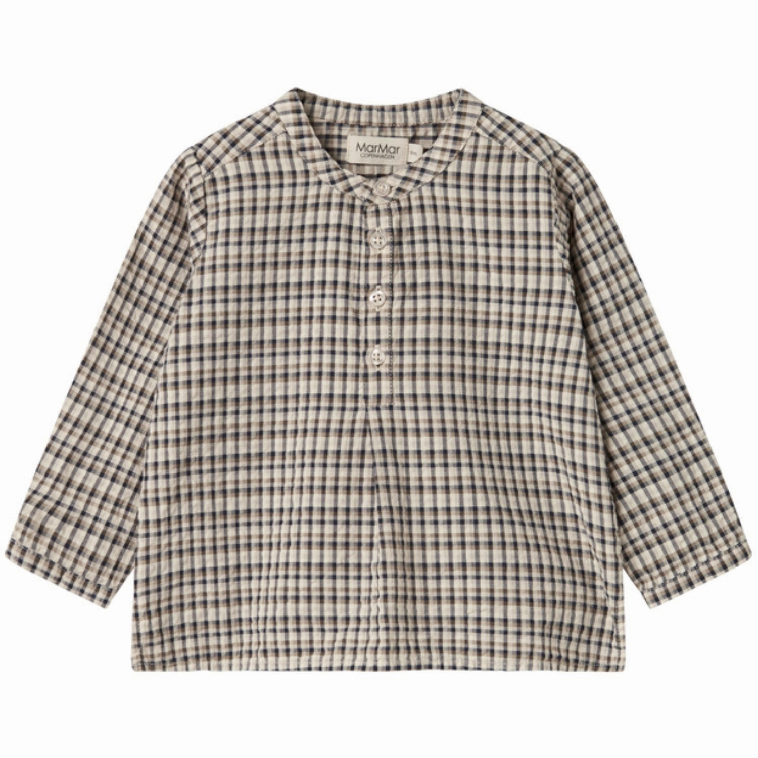 Autumn Look Streetwear MarMar Seersucker Check Pilot Navy Check Totoro Shirt