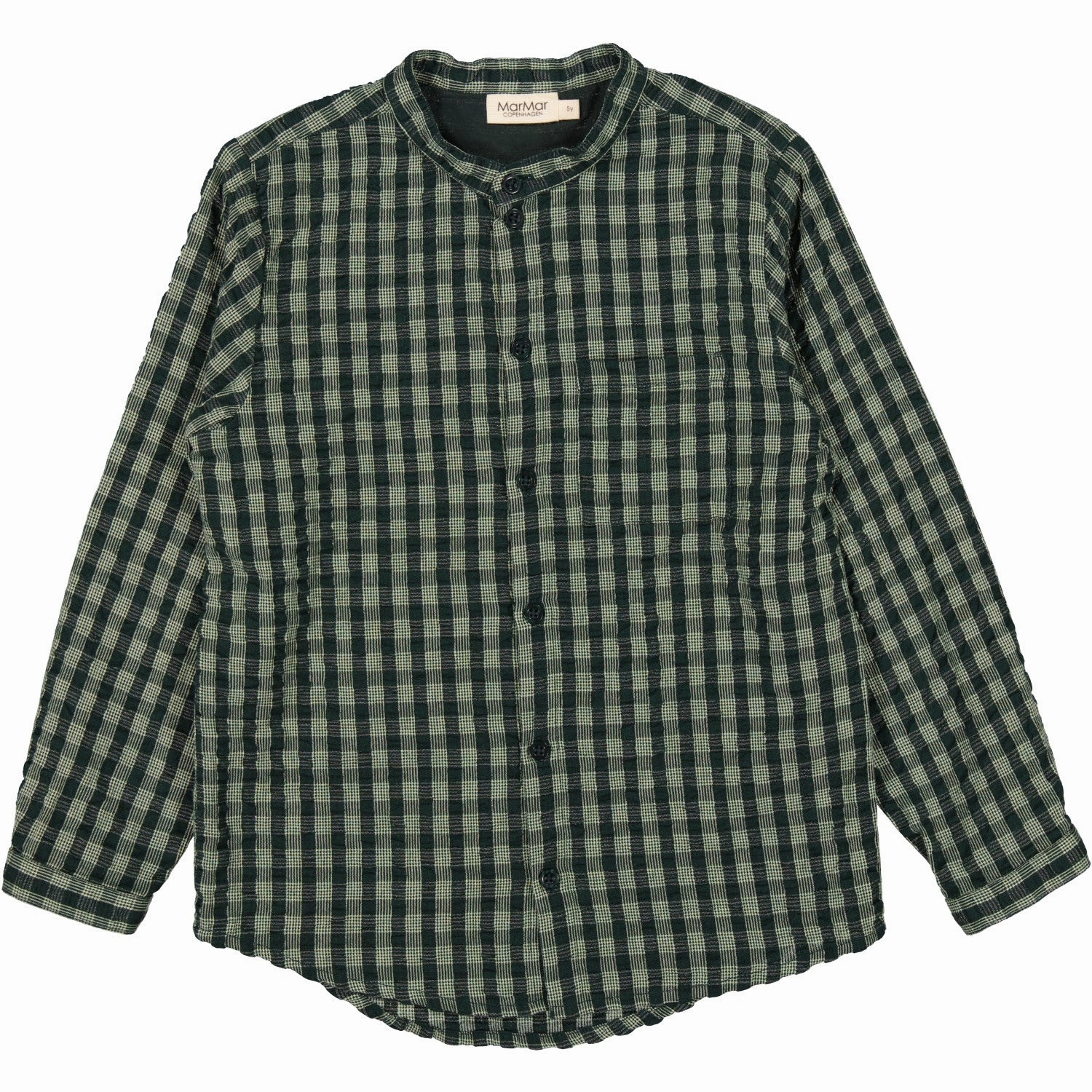 MarMar Seersucker Gingham Dark Leaf Check Theodor Shirt Summer Outfit