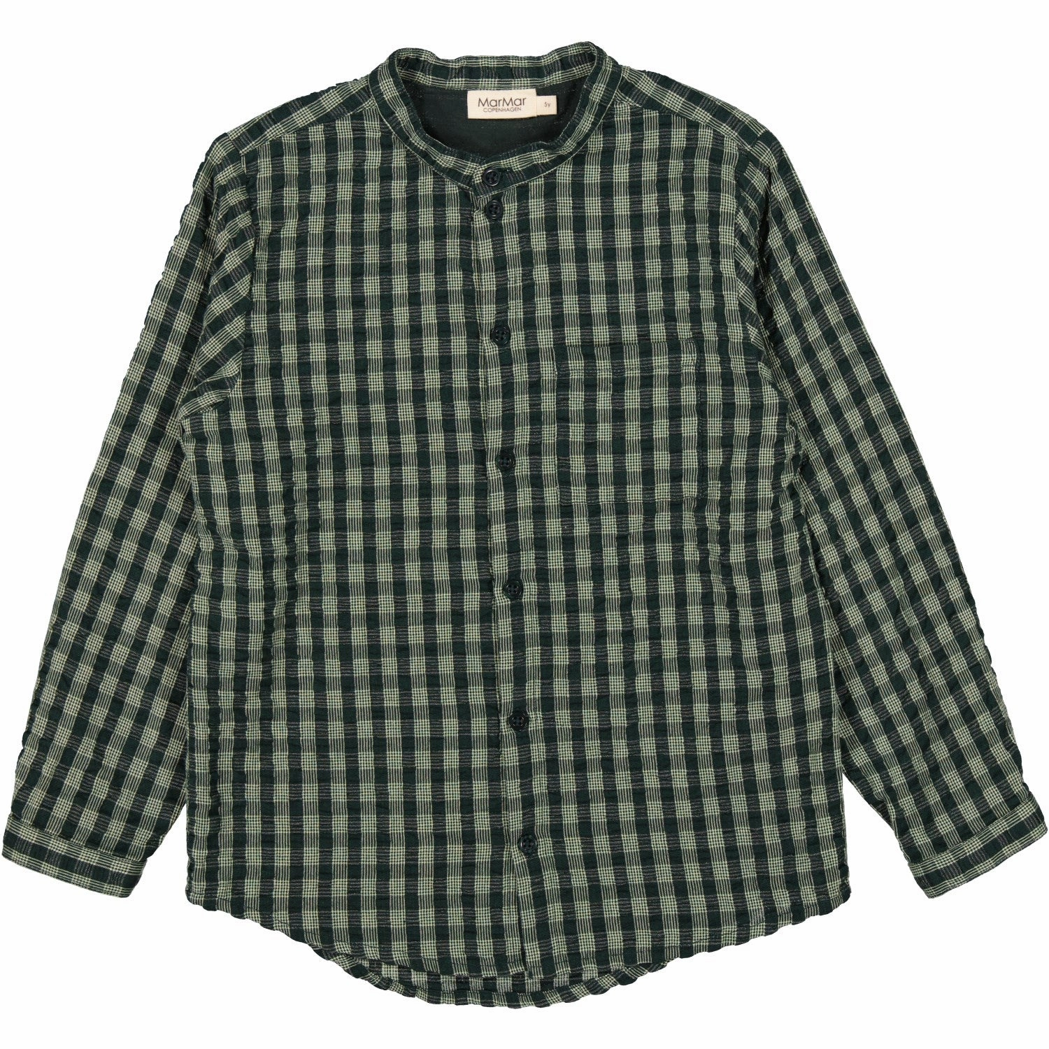 MarMar Seersucker Gingham Dark Leaf Check Theodor Shirt Wrinkle Resistant Finish Printed Pattern