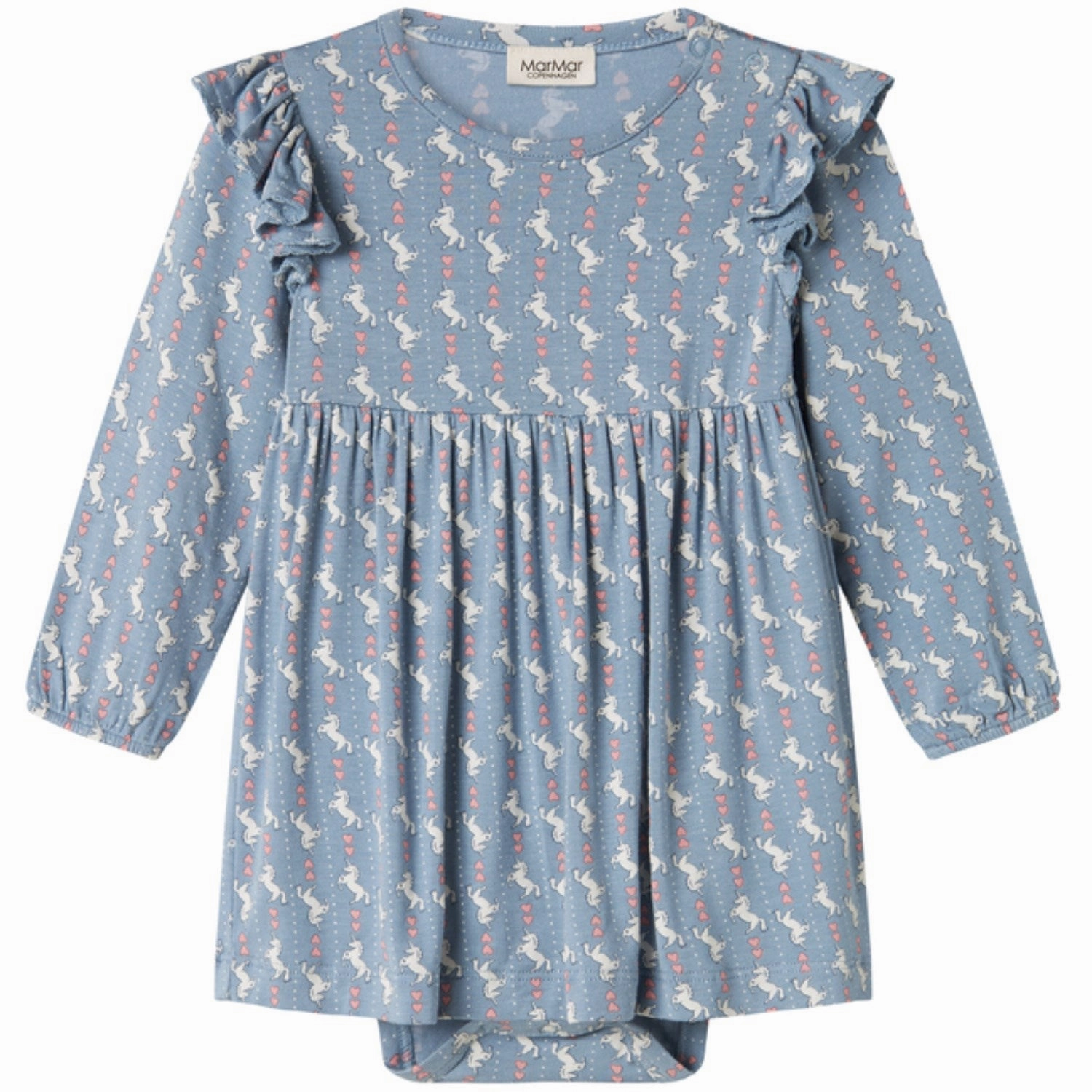 MarMar Smooth Jersey Unicorn Dream Ramona Frill LS Dress Soft Weave Wrap-Style
