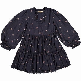 Festive Mood Ruffle Detail MarMar Stars Embroidery Deva Dress