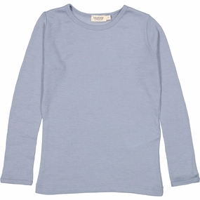 MarMar Wool Rib Monsoon Blue Tamra Blouse Quick-Dry Reinforced Buttonholes