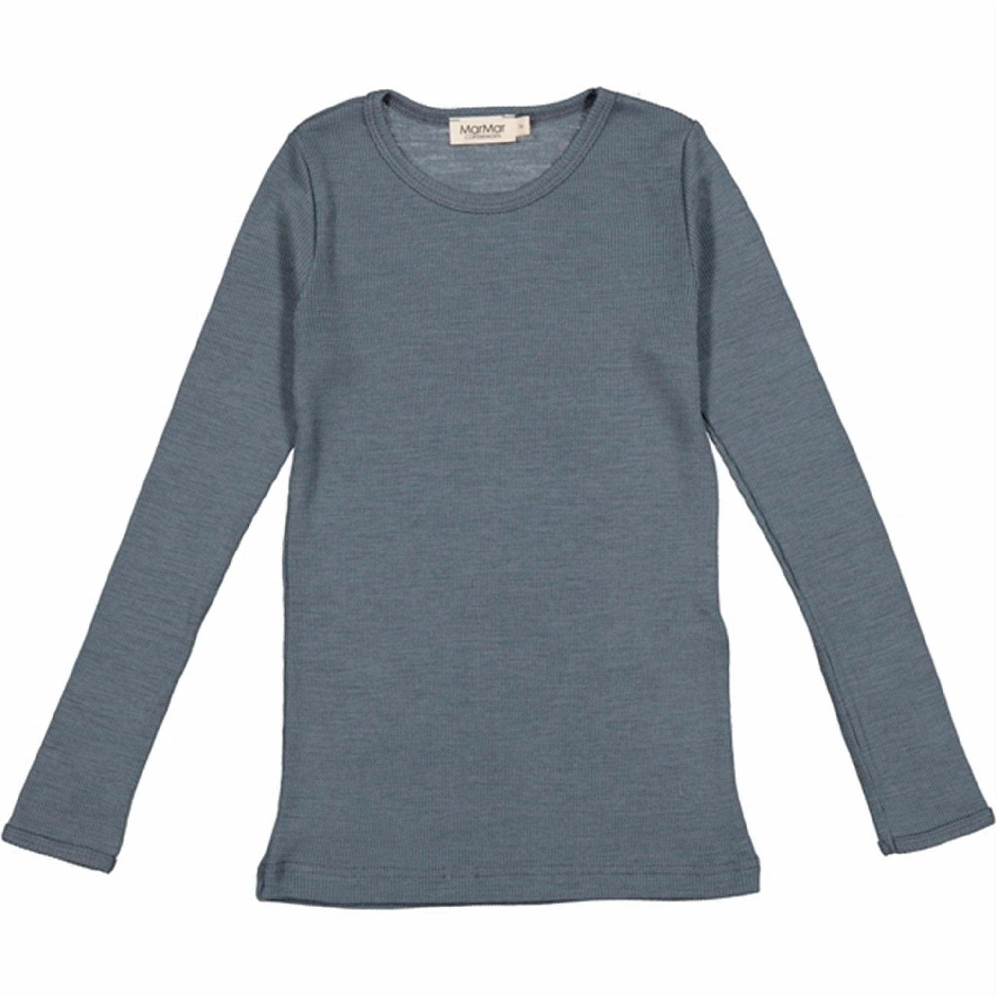 MarMar Wool Rib Stormy Blue Tamra Blouse Limited Edition Multi Pocket Design