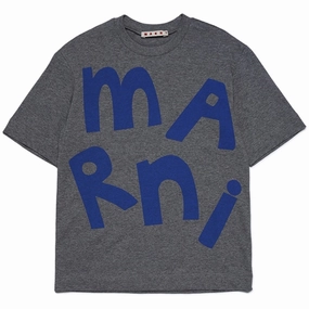 Marni Medium Gray T-shirt Comfy Look Sublimation Printed Collar