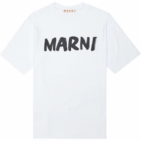 FadeResistant EcoFriendlyDyes Marni White Logo T-shirt