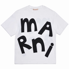 Marni White T-shirt Relaxed Fit Design