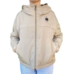 Blauer giubbino traspirante da donna con cappuccio Burrage 25SBLDC01328-007131 283 beige Urban Detail