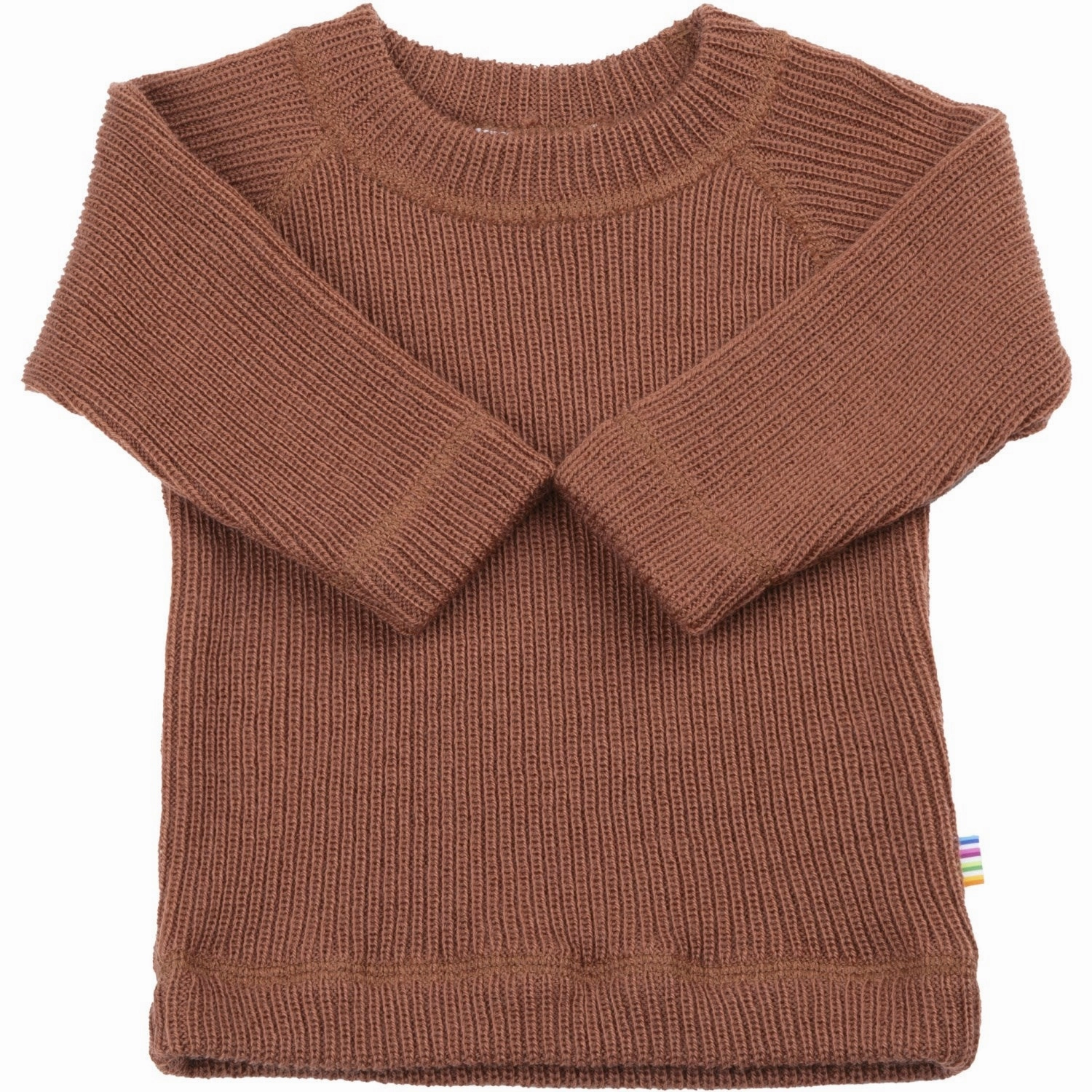 Joha Wool Rust Blouse W. Long Sleeves Ribbed Trim