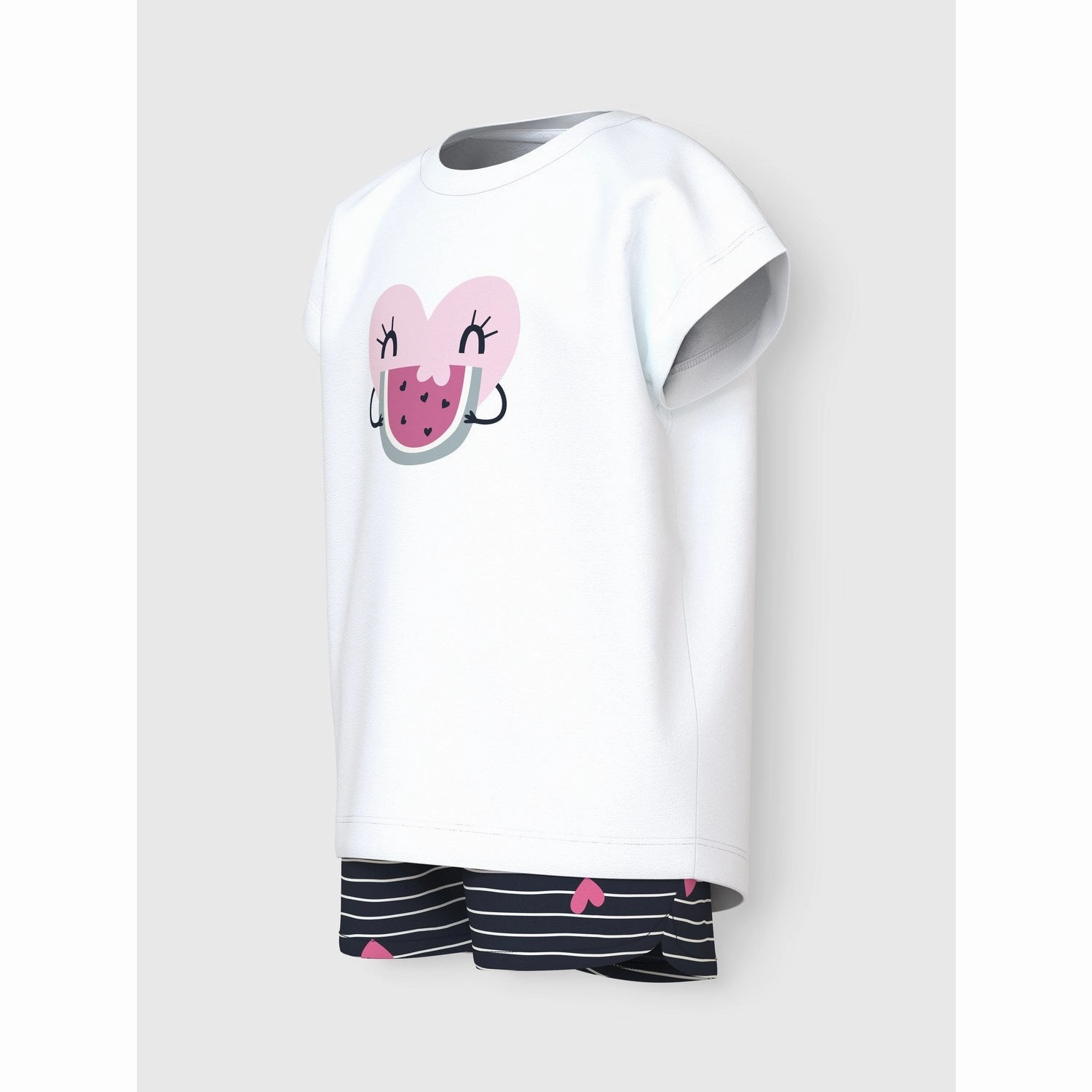 Name It Bright White Hearts Vigea Shorts Set Punk style silk blend