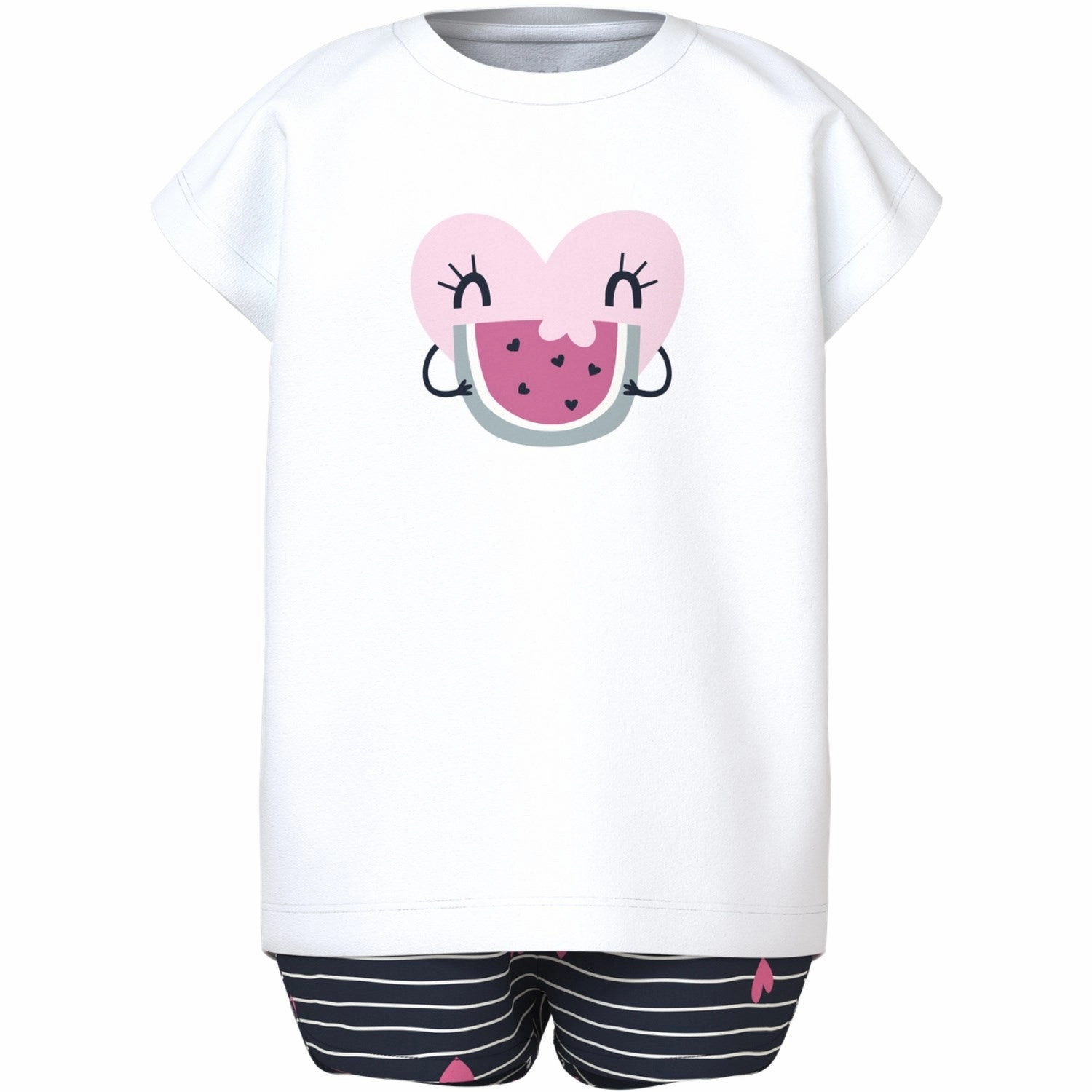 Mid - rise Bright Hues Name It Bright White Hearts Vigea Shorts Set