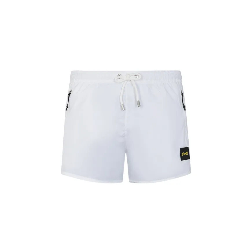 Fade Resistant Coating Eco Friendly Textile F**K pantaloncino costume mare da uomo M01BU03WH bianco