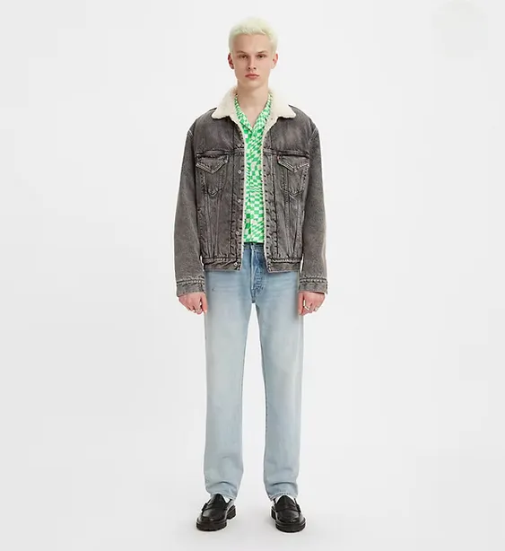 Airy Feel Levi's pantalone jeans da uomo 501 Original 005013346 light indigo stonewash