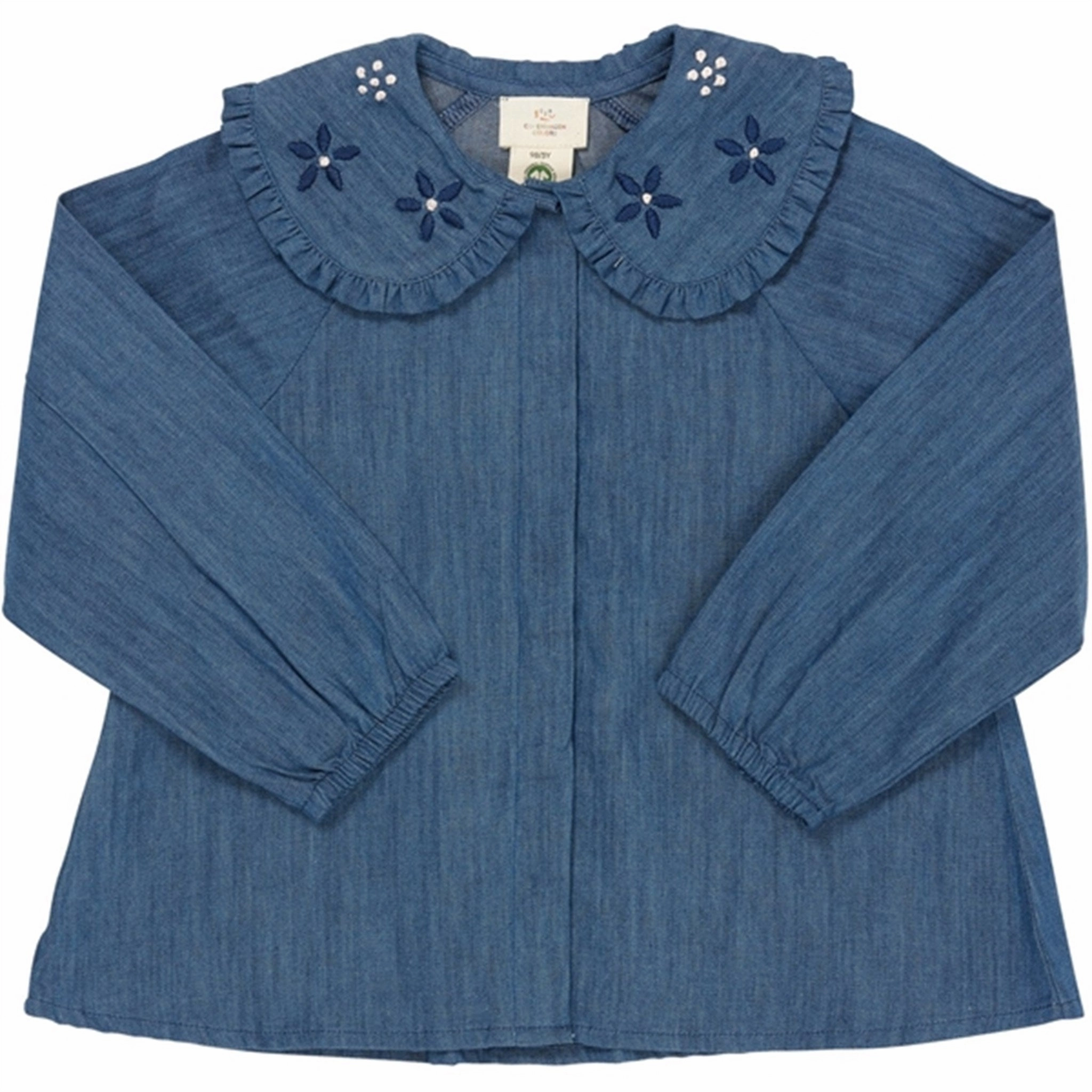 Affordable Luxury Copenhagen Colors Lt Denim Blue Denim Blouse w. Embroidery