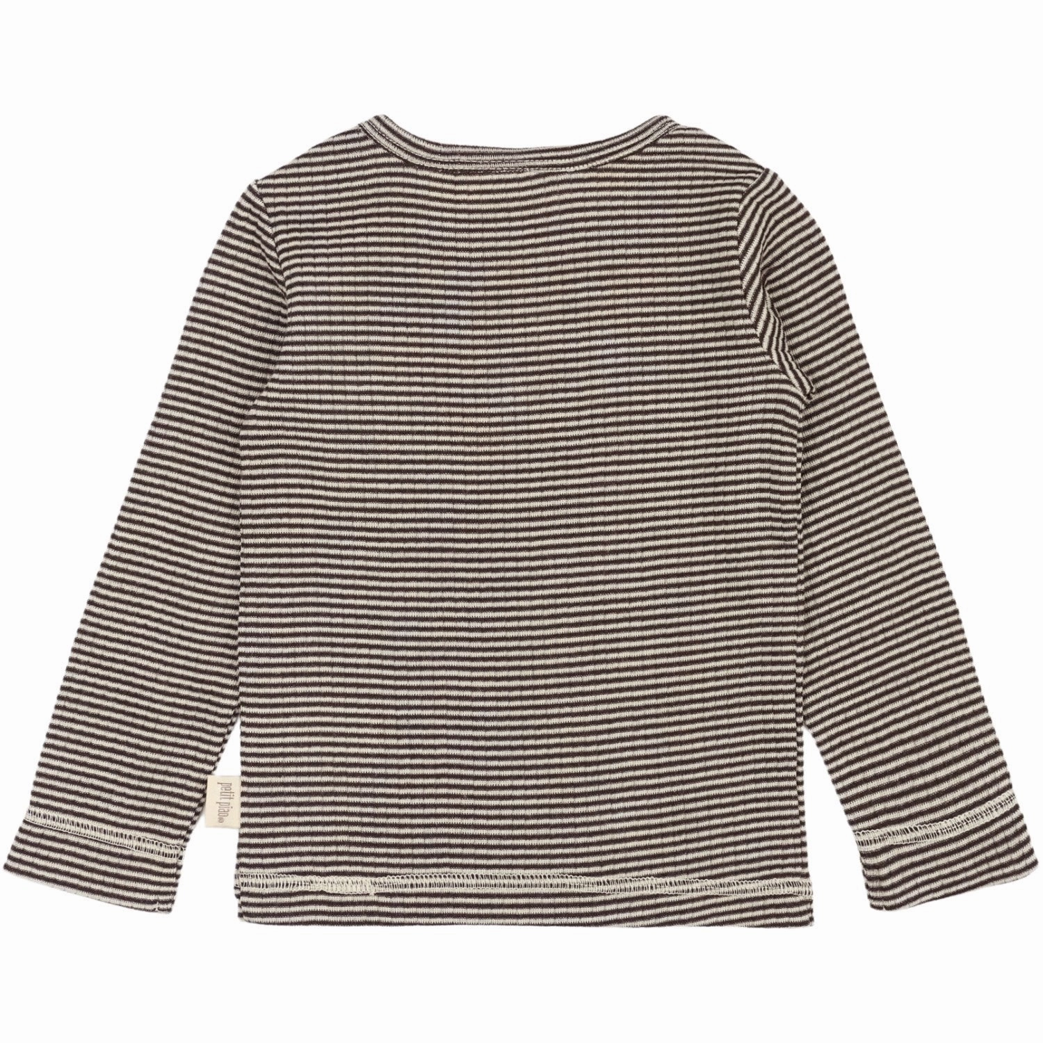 Layering Essential Printed Pattern Petit Piao Coffee Bean/Dark Off White PPDante T-Shirt L/S Meriono Wool Striped