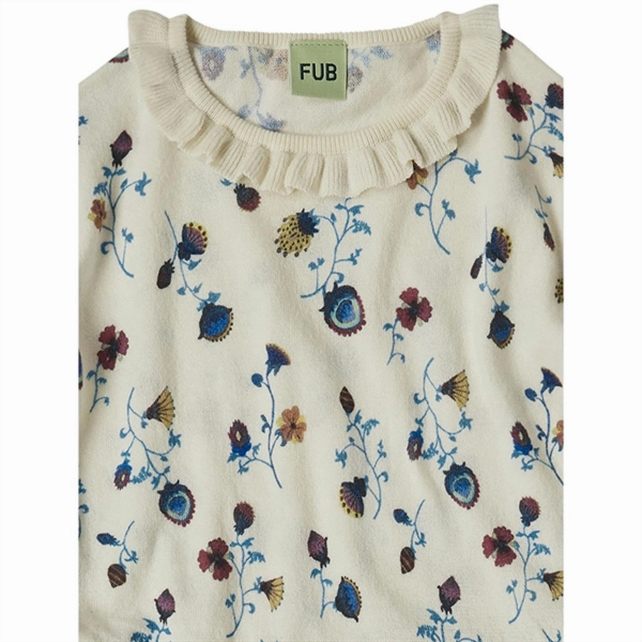 FUB Ecru/Flower Printed Dress Flattering Design
