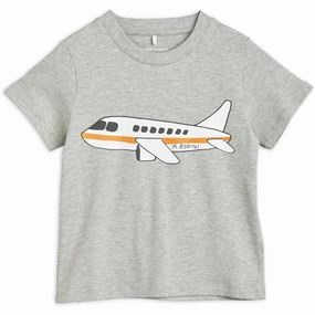 Mini Rodini Airplane Sp T-shirt Grey melange Ultimate Fit