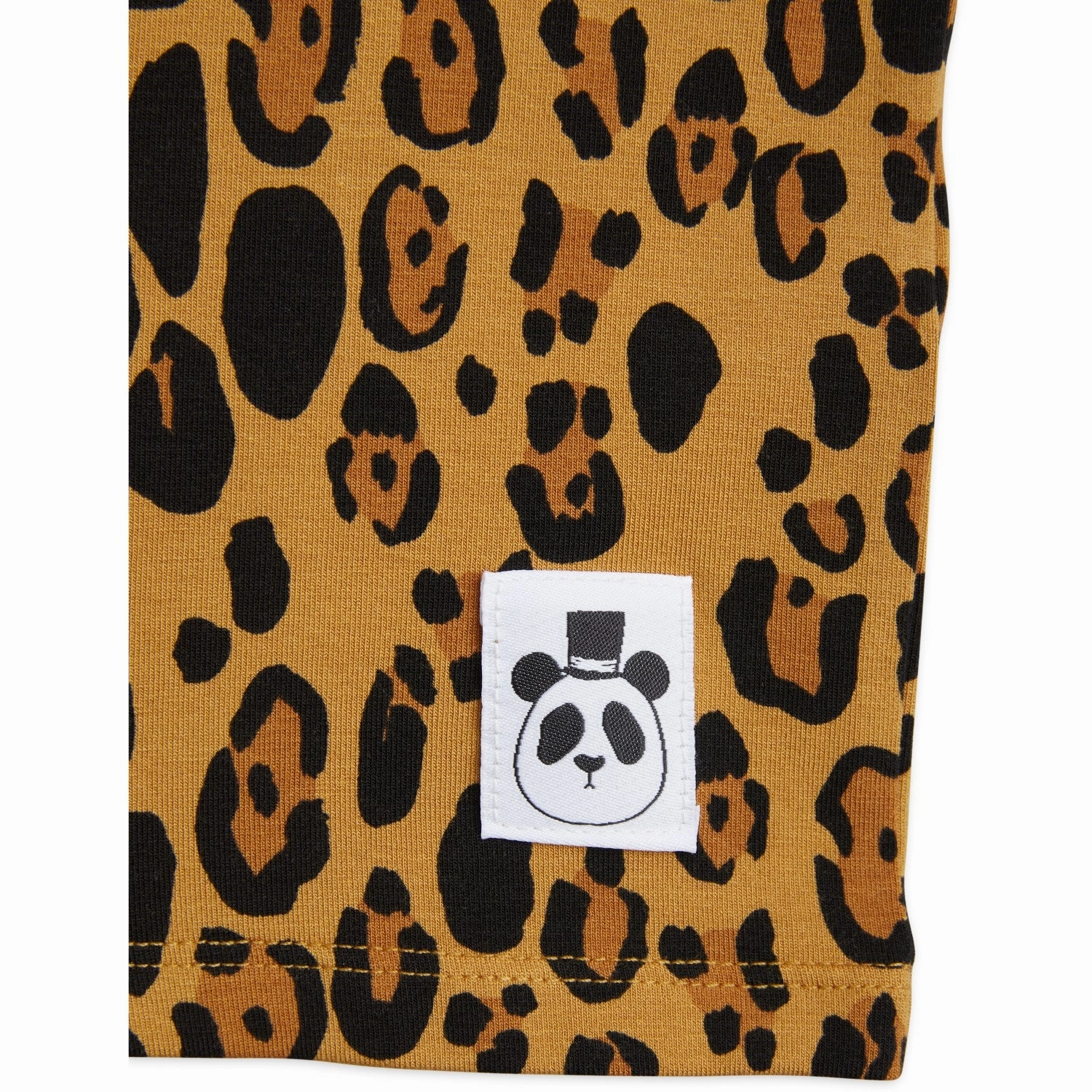 Mini Rodini Beige Basic Leopard T-Shirt Comfort First Sublimation Printed Collar