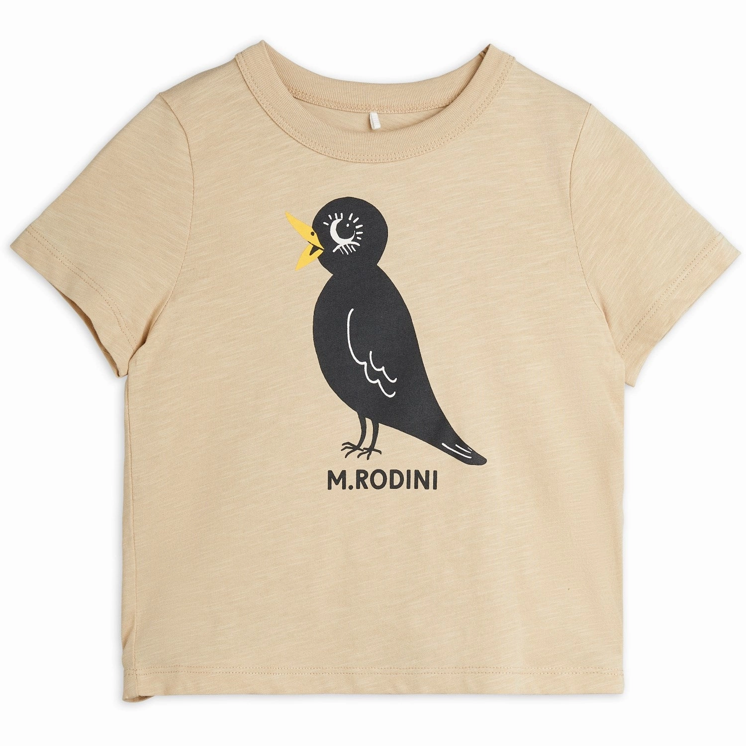 Mini Rodini Beige Blackbird Sp Ss Tee Reinforced Shoulders sale season