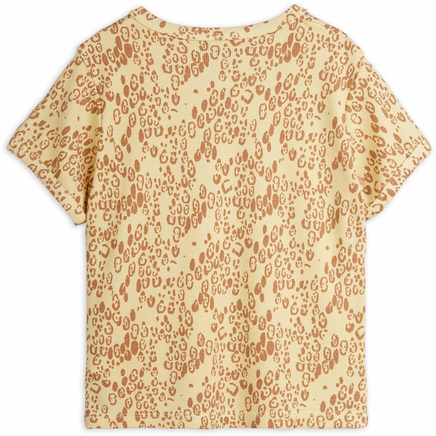 Mini Rodini Beige Mini Leopard AOP Ss Tee Street Smart Beaded details