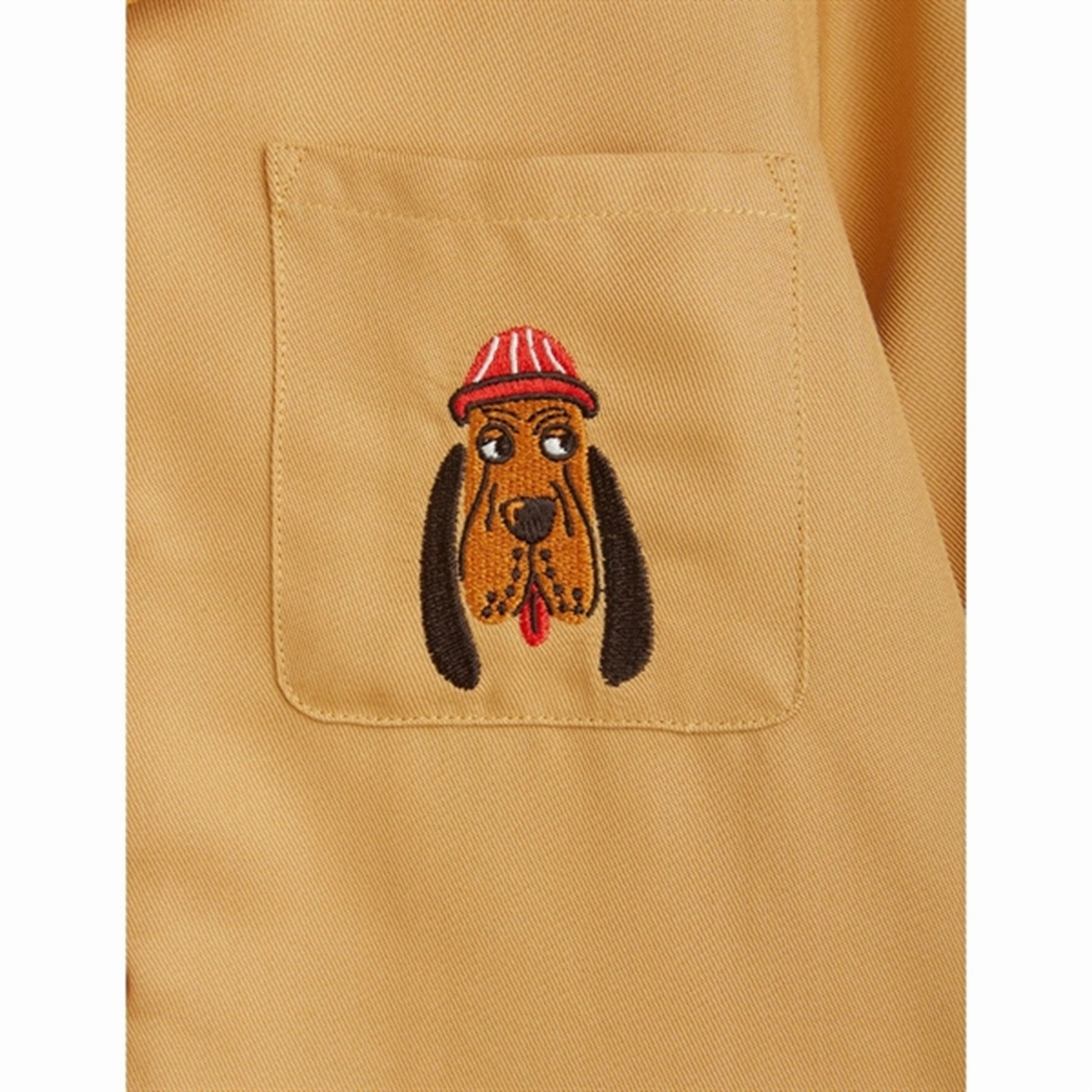 Mini Rodini Bloodhound Emb Shirt Beige Minimalist Closure