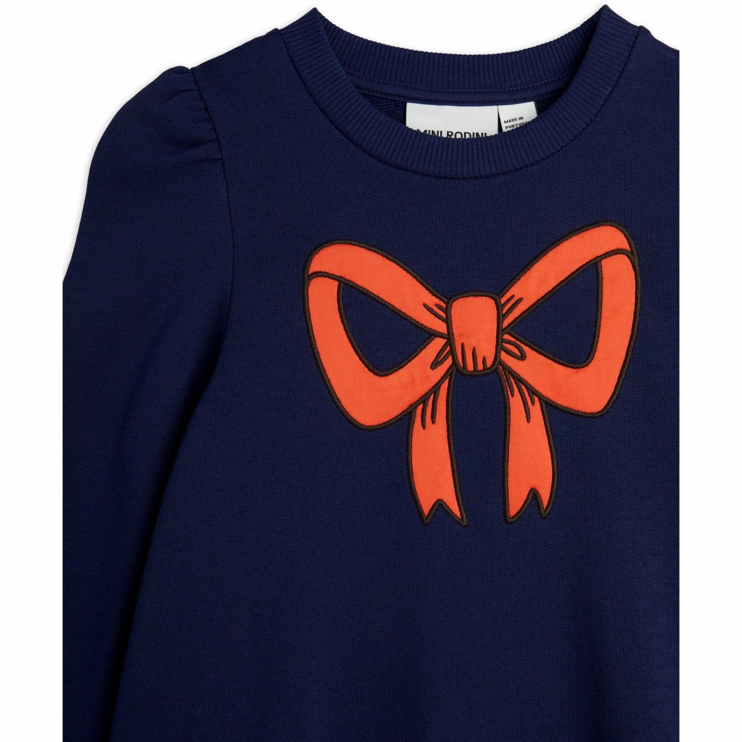 Mini Rodini Blue Bow Application Sweatdress confident look