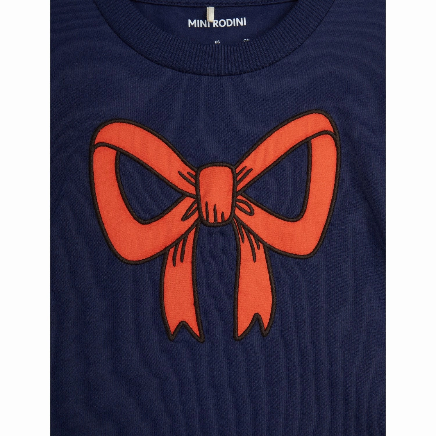 Mini Rodini Blue Bow Application T-Shirt Winter Layer