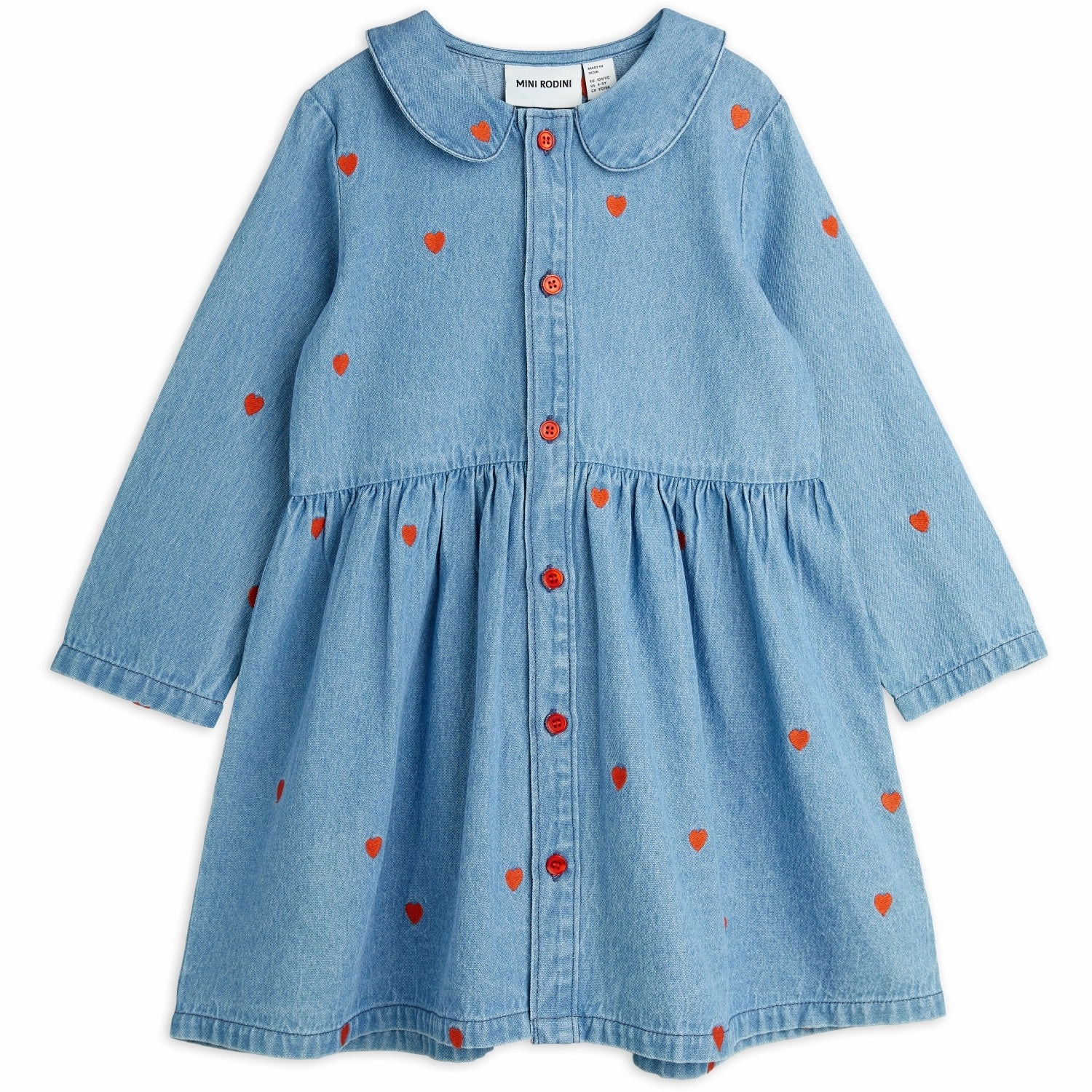 Mini Rodini Blue Mini Hearts Aoe Woven Dress everyday elegance Seasonal Style