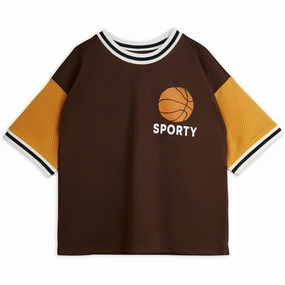 Ultra Soft Texture Mini Rodini Brown Basket Mesh Sp T-shirt