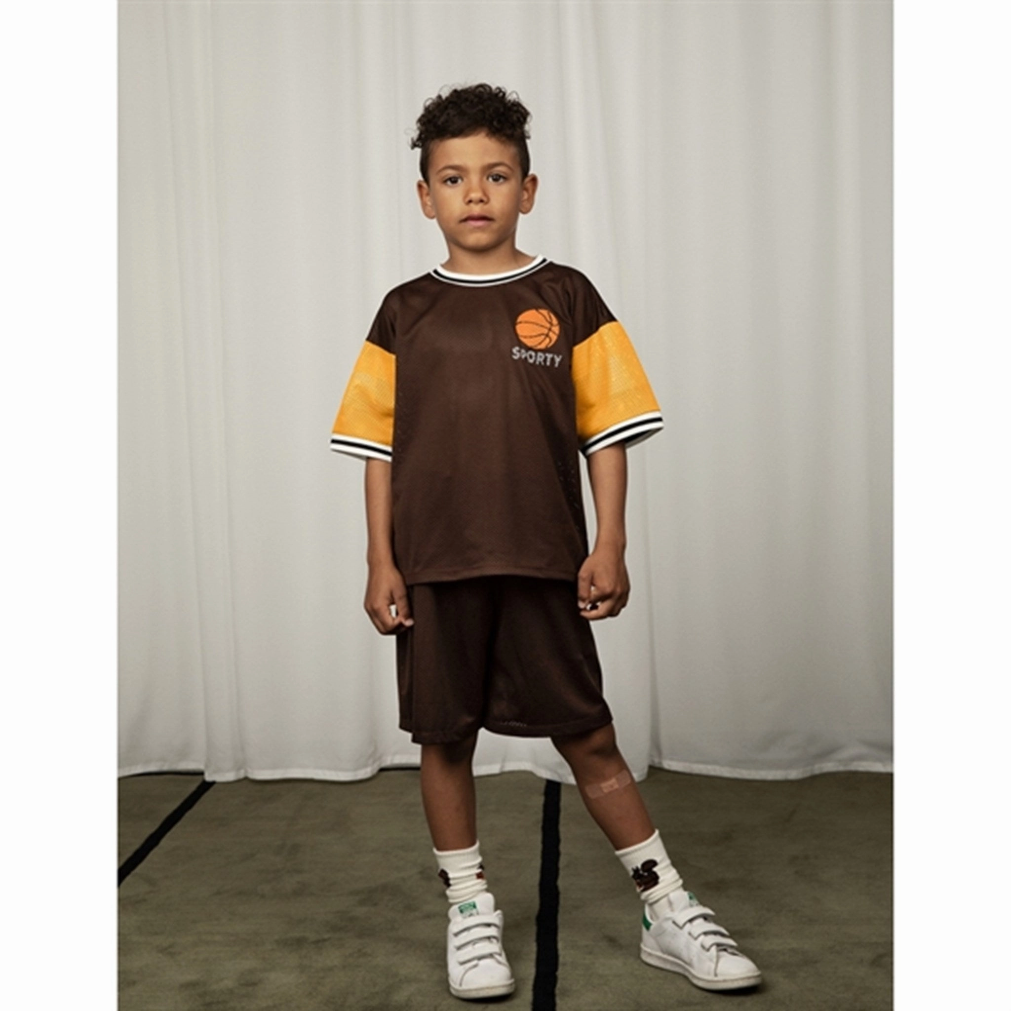 Mini Rodini Brown Basket Mesh Sp T-shirt Cozy Apparel