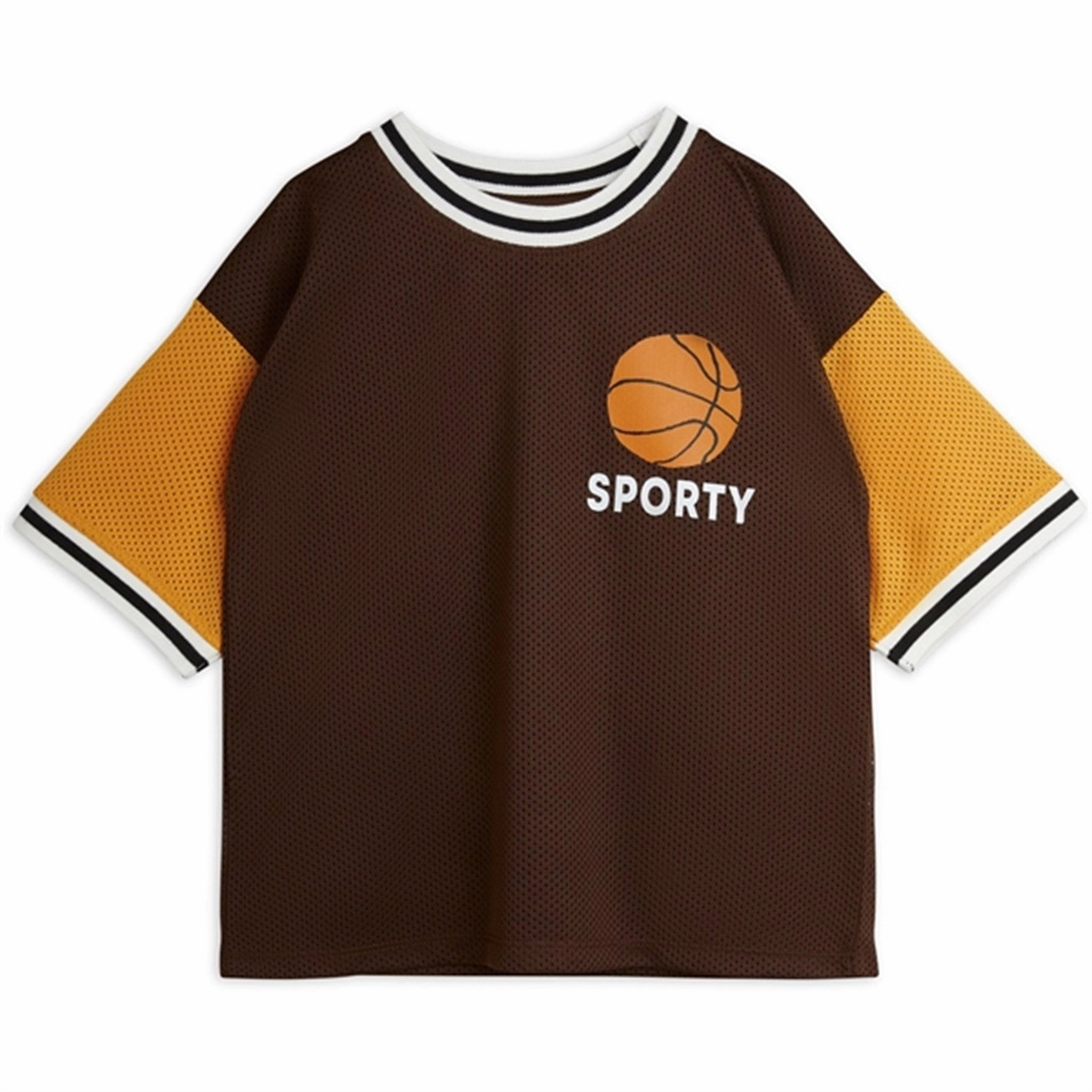 Ultra Soft Texture Mini Rodini Brown Basket Mesh Sp T-shirt