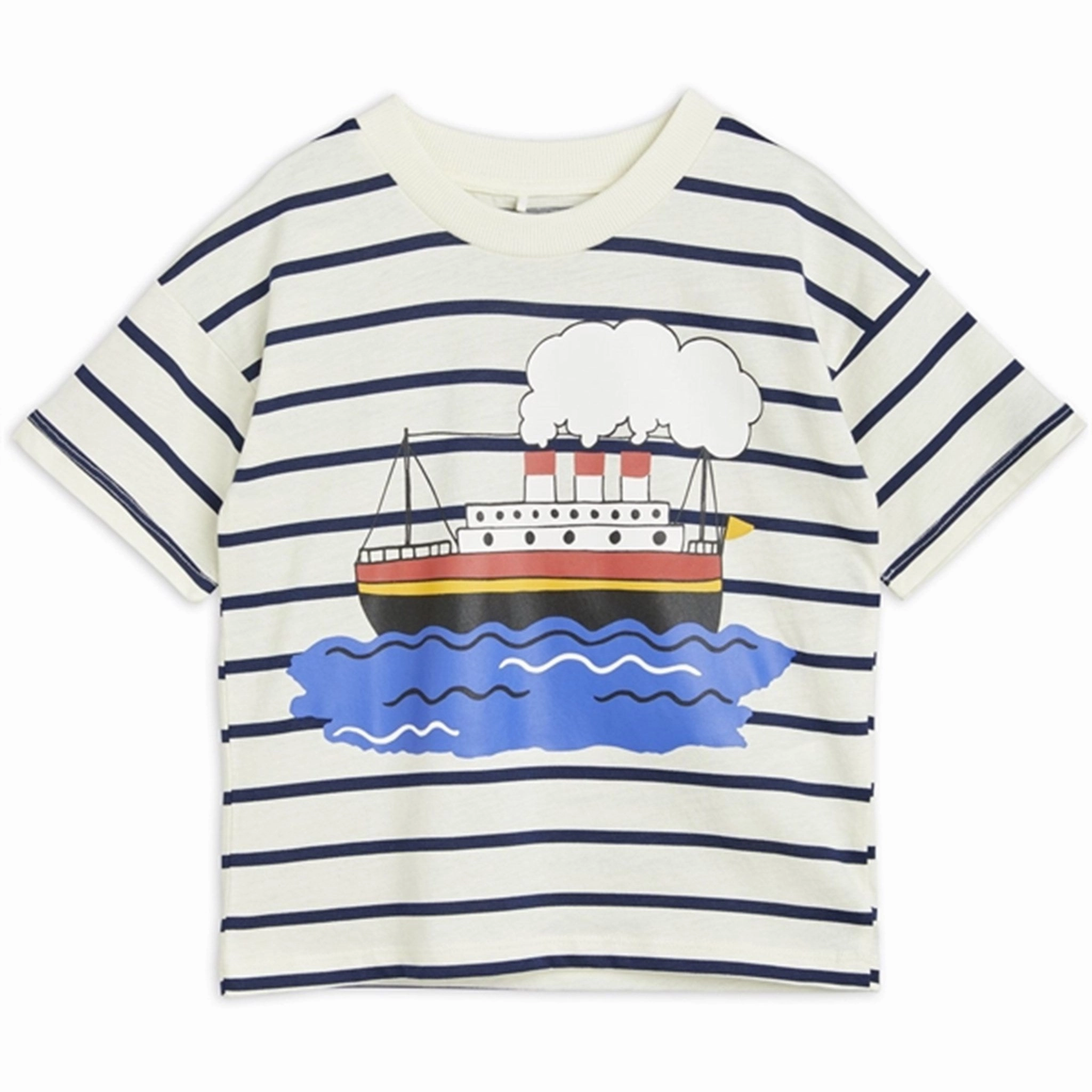Mini Rodini Ferry Stripe T-shirt Blue Seasonal Trend Moisture Management Fabric