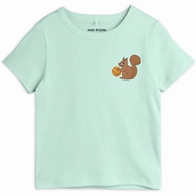 Holiday Outfit Mini Rodini Green Squirrel Sp T-shirt