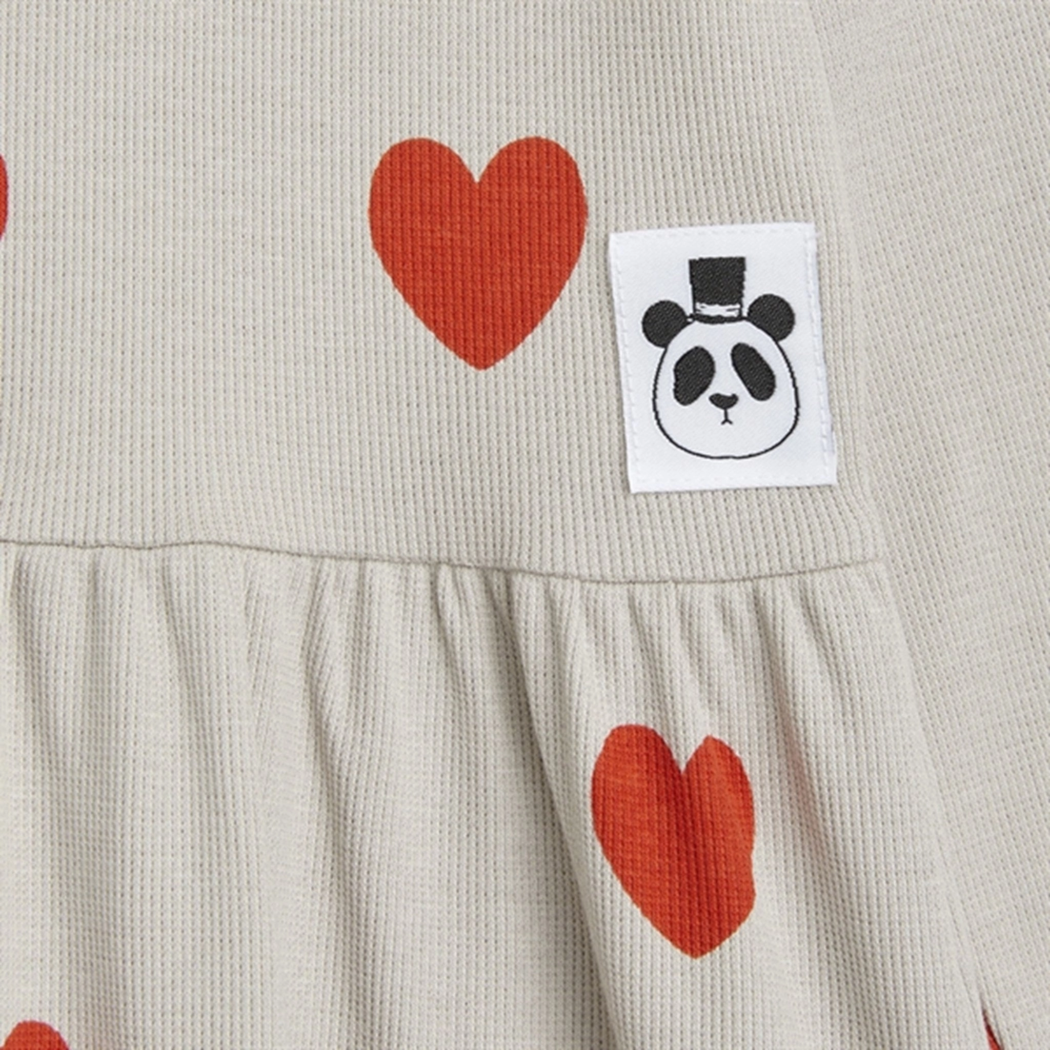 Bow-Detail Mini Rodini Hearts Aop Ls Dress Grey