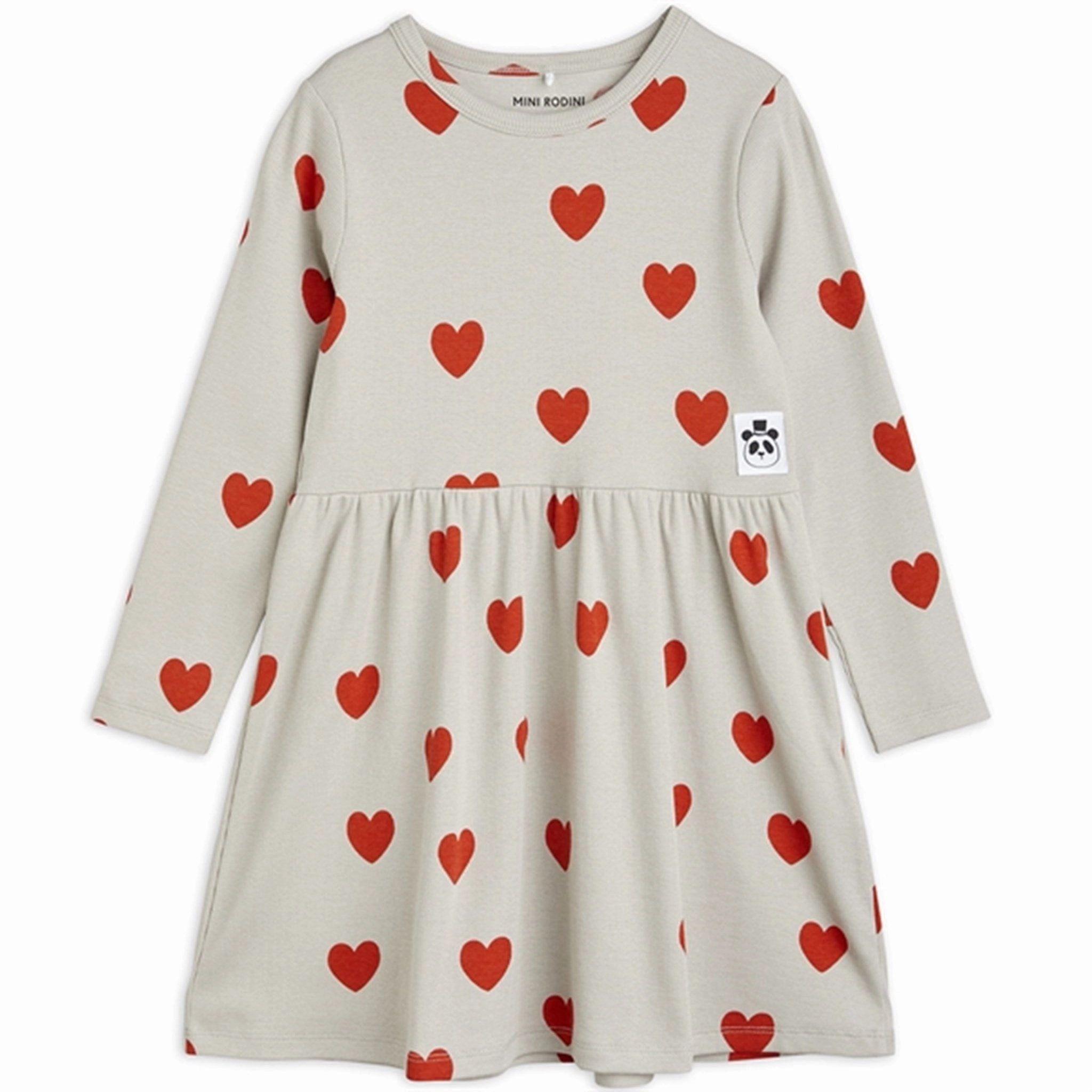 Celebration Wear Mini Rodini Hearts Aop Ls Dress Grey