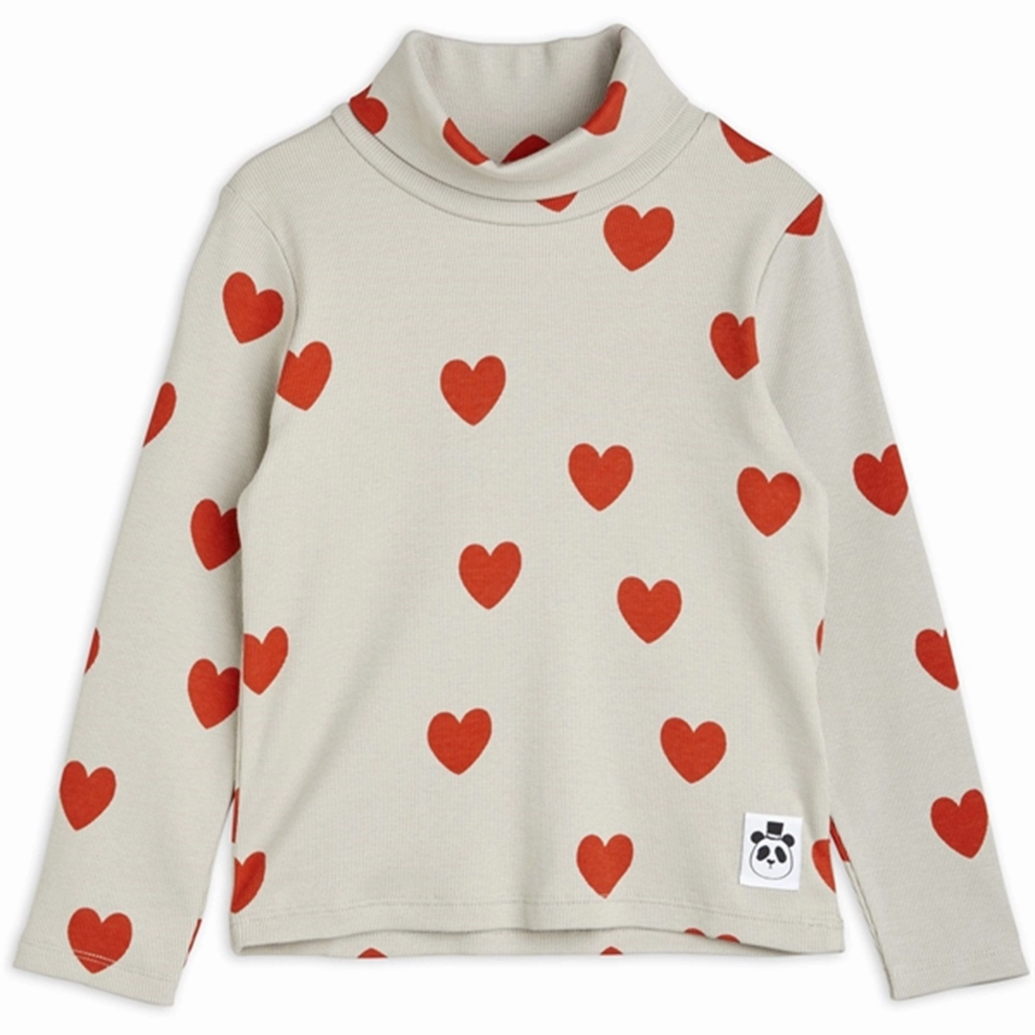 Mini Rodini Hearts Aop Turtleneck Blouse Grey Premium Quality