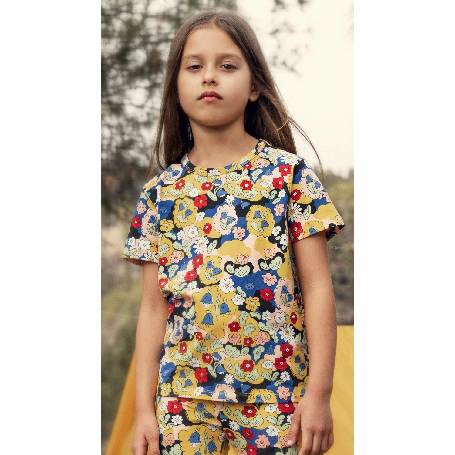 Hypoallergenic Textile sports activity Mini Rodini Multi Flowers AOP Ss Tee