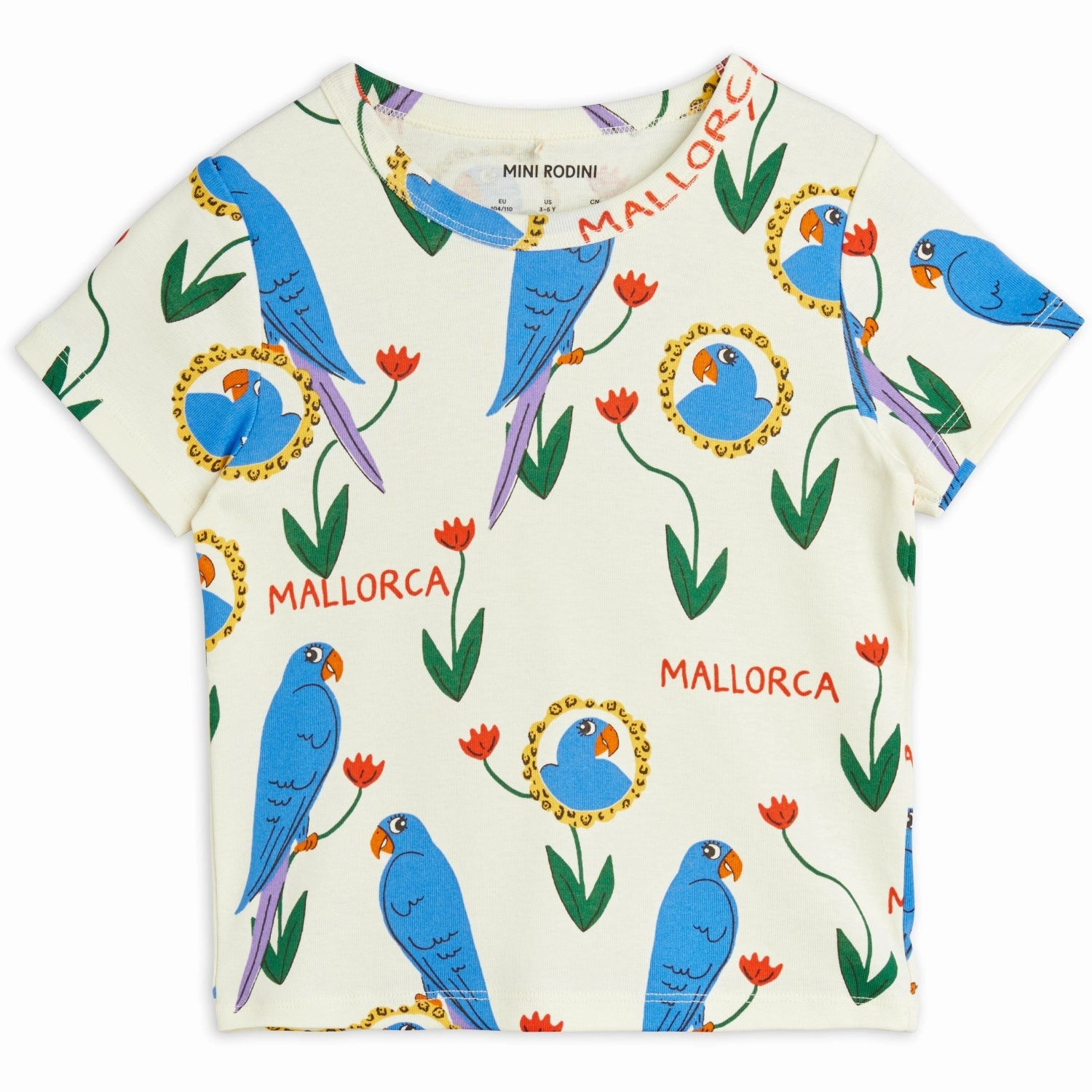 Cycling endurance Mini Rodini Multi Parrots AOP T-Shirt