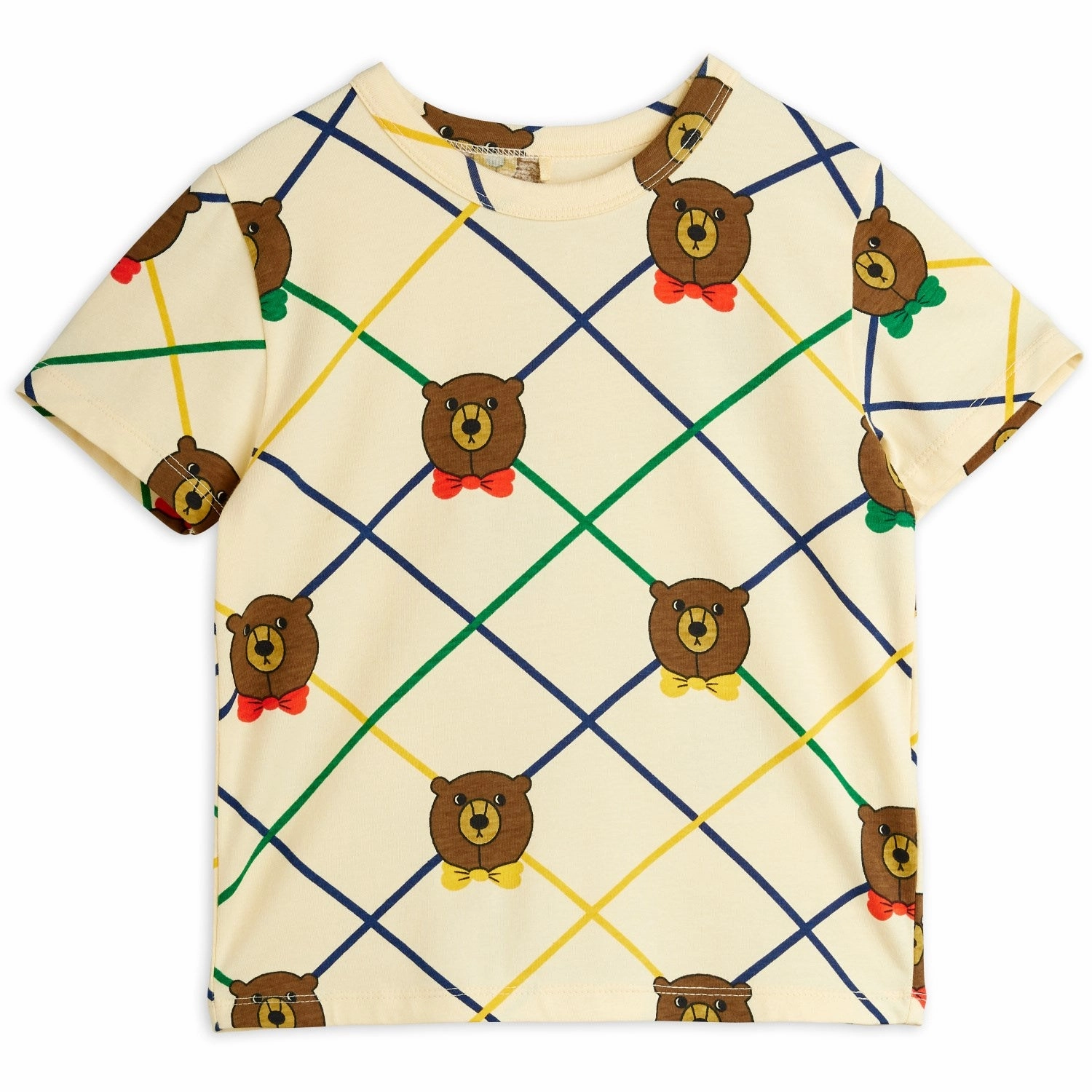 HighThreadCount Lightweight Layer Mini Rodini Off-white Bear Check AOP Ss Tee