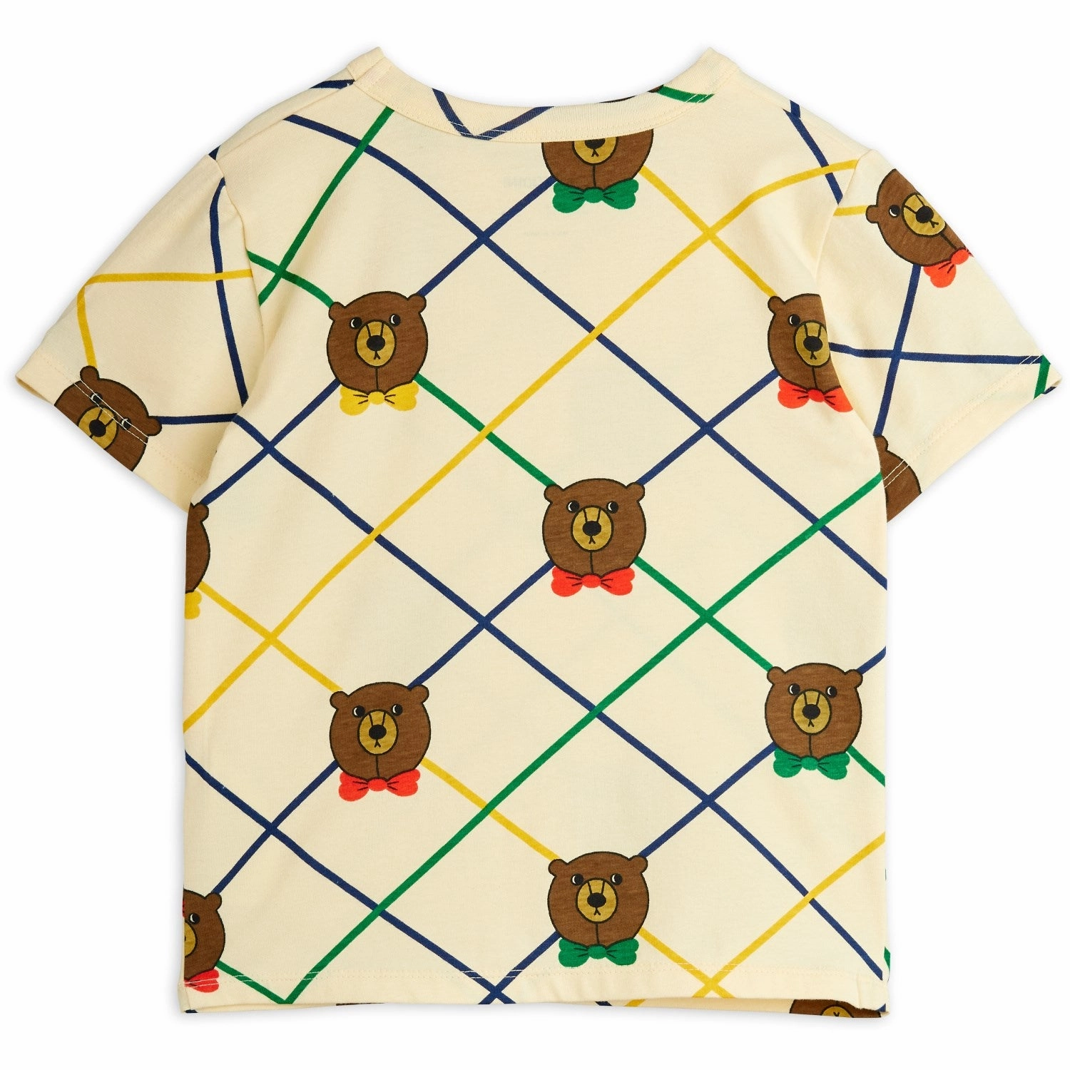 Mini Rodini Off-white Bear Check AOP Ss Tee Layering Comfort UV Protection Fabric