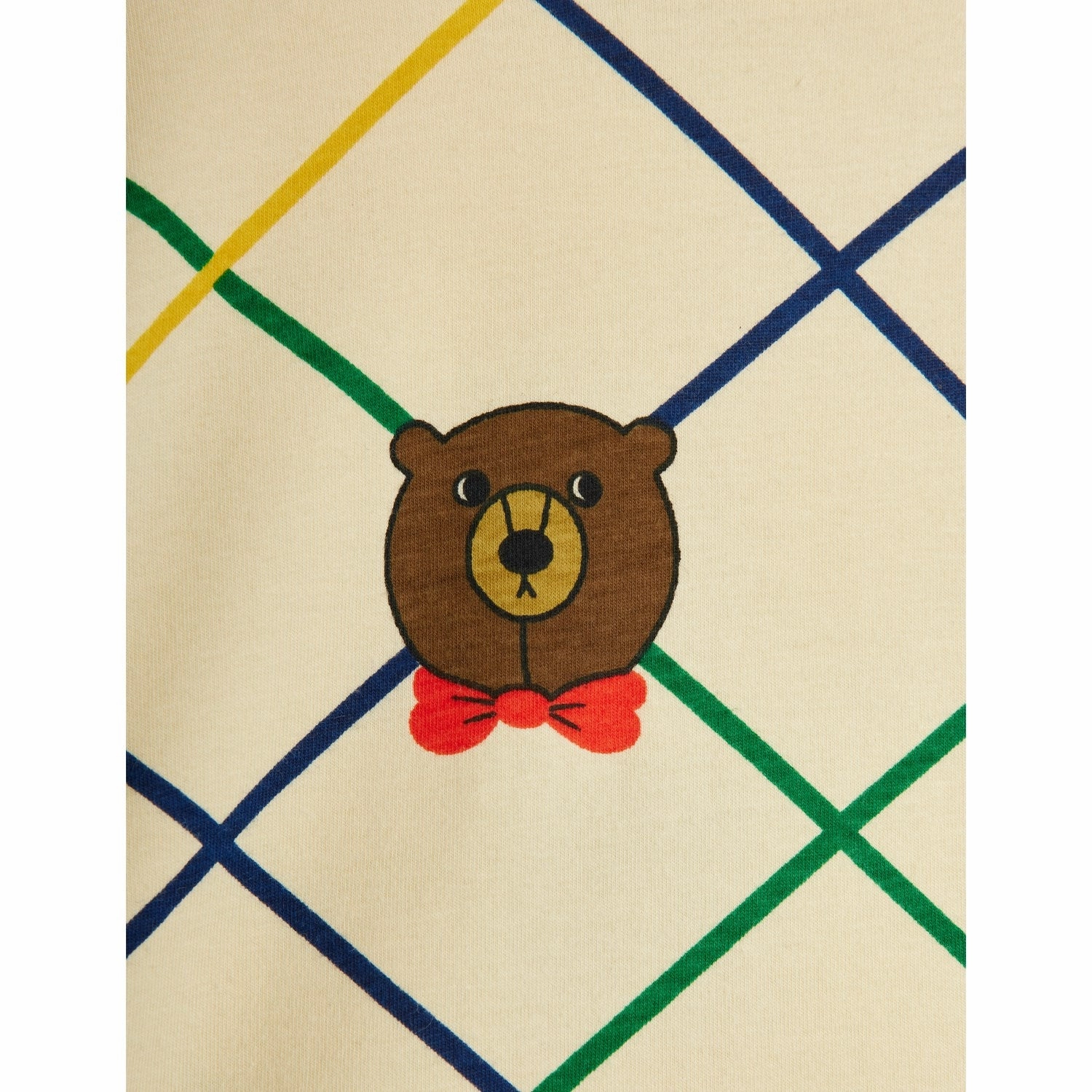 Striped modernity Mini Rodini Off-white Bear Check AOP Ss Tee