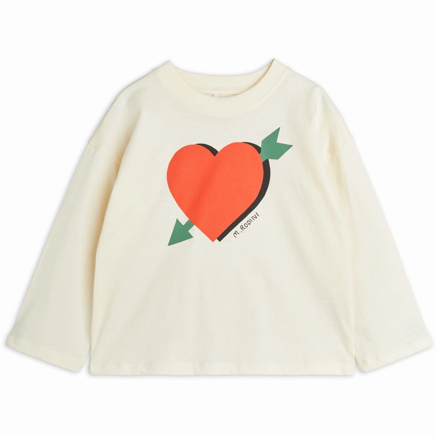 Mini Rodini Offwhite Arrowed Heart Blouse Flexible Movement