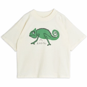 Sporty Layer Look Mini Rodini Offwhite Lizard T-Shirt