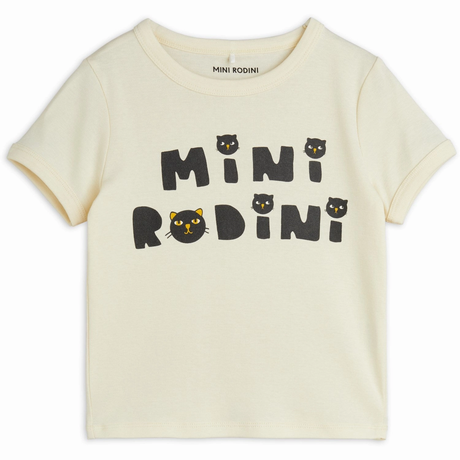 Mini Rodini Offwhite Mini Rodini Cats T-Shirt Anti Static Fabric NonIrritating Fabric