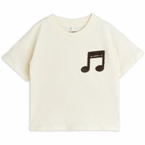 Flattering Shape Mini Rodini Offwhite Note Chenille T-Shirt