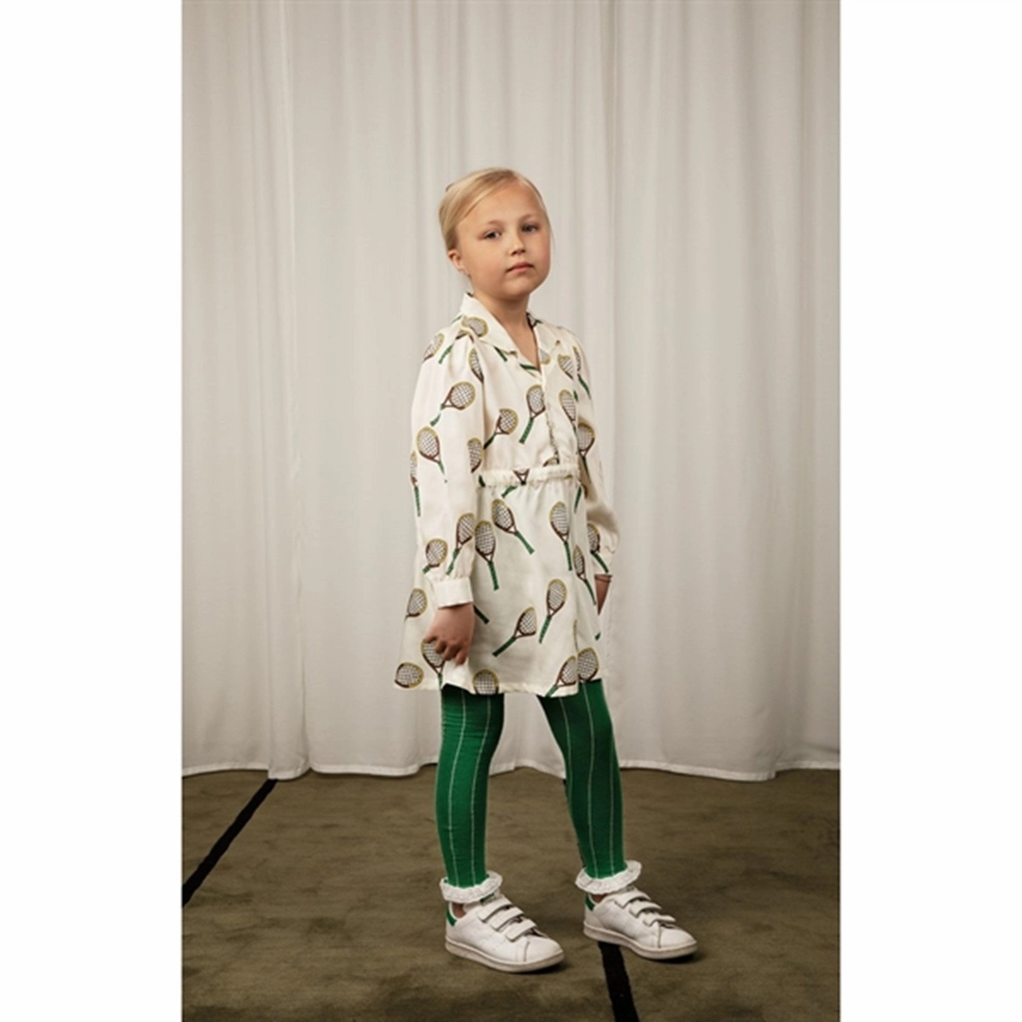 Mini Rodini Offwhite Tennis Aop Woven Dress Sleek Movement Mood Layer