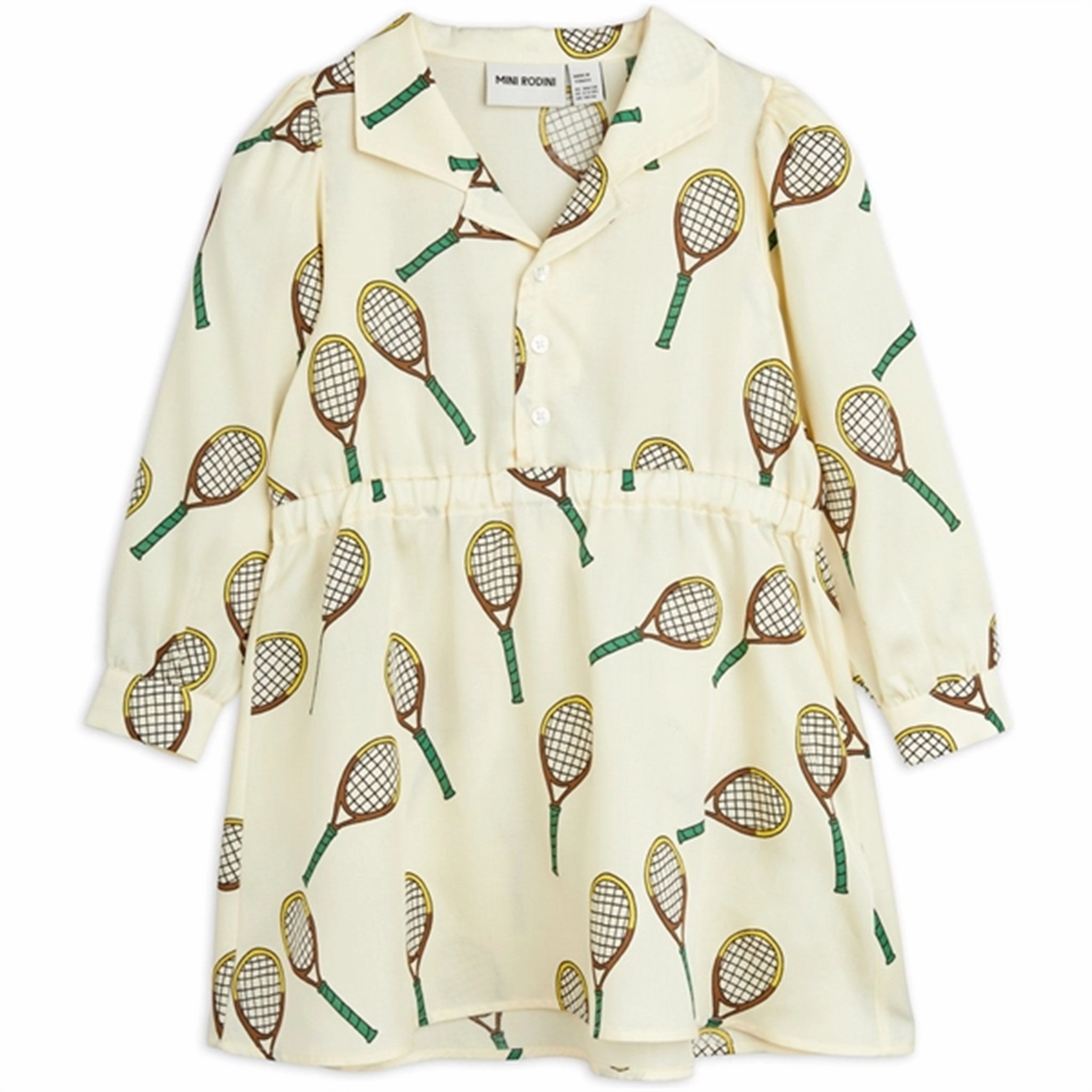 Trendy Wearable Street Flex Mini Rodini Offwhite Tennis Aop Woven Dress