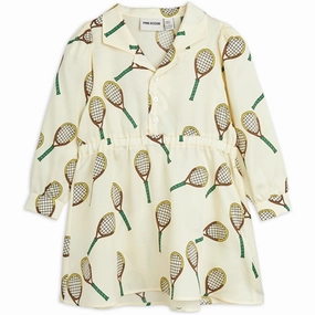 Trendy Wearable Street Flex Mini Rodini Offwhite Tennis Aop Woven Dress