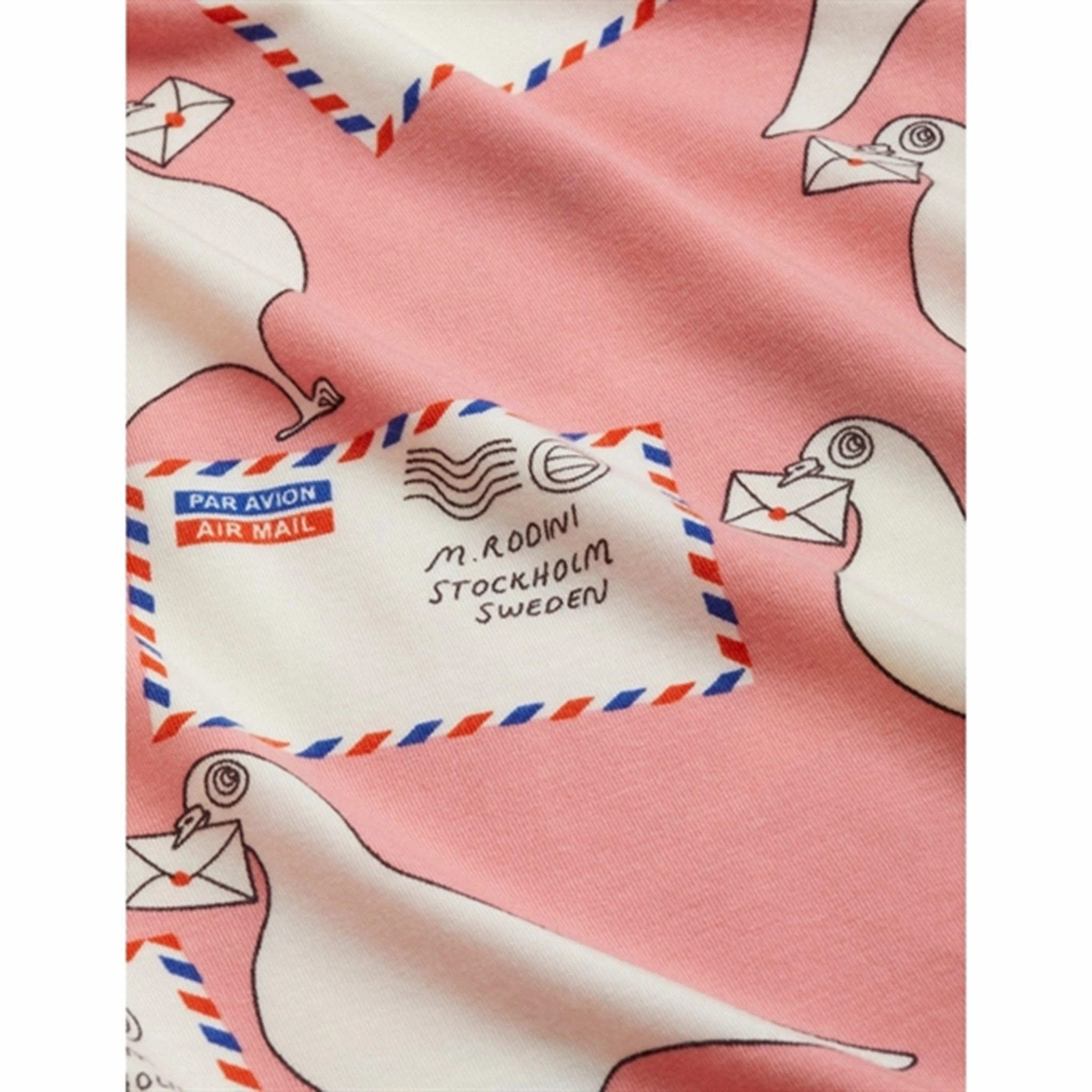 Mini Rodini Pigeons Tencel Aop T-shirt Pink Classic Layering