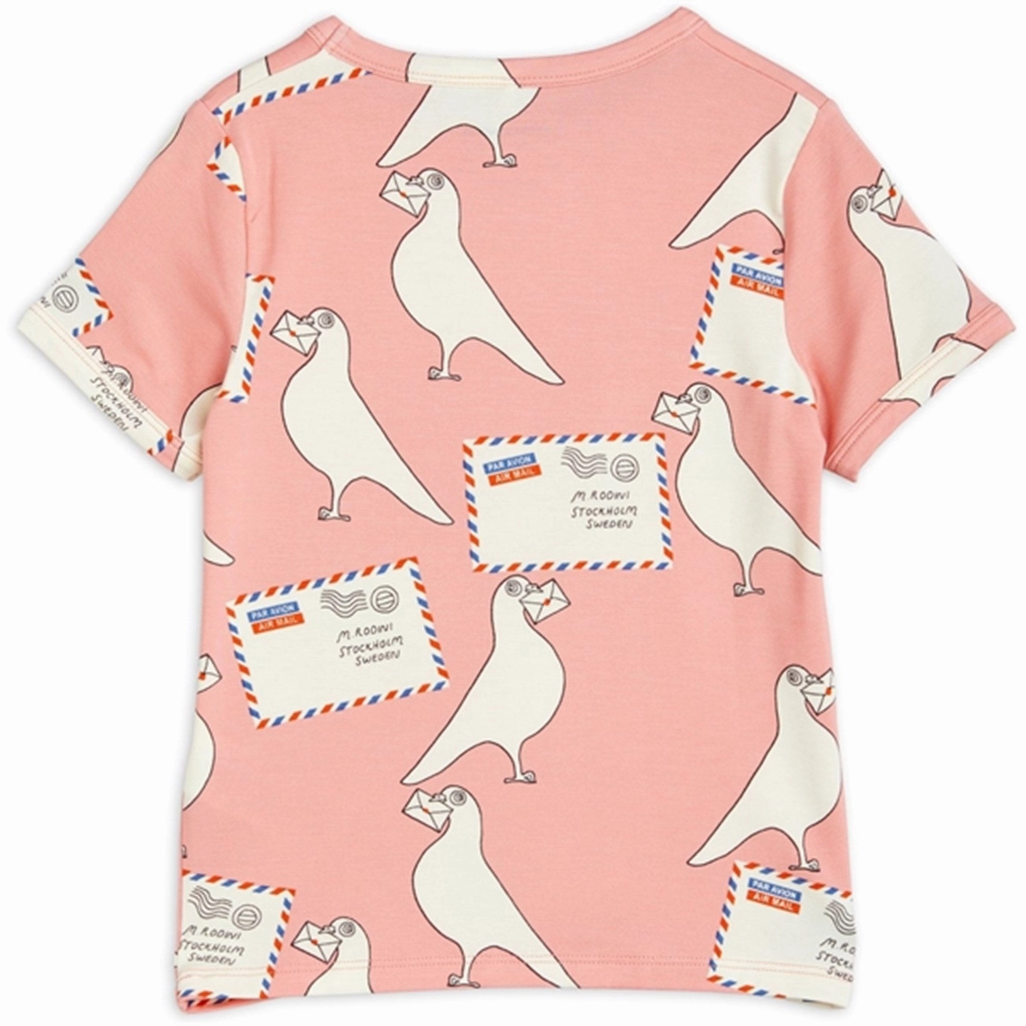 Camping attire Comfortable clothing Mini Rodini Pigeons Tencel Aop T-shirt Pink